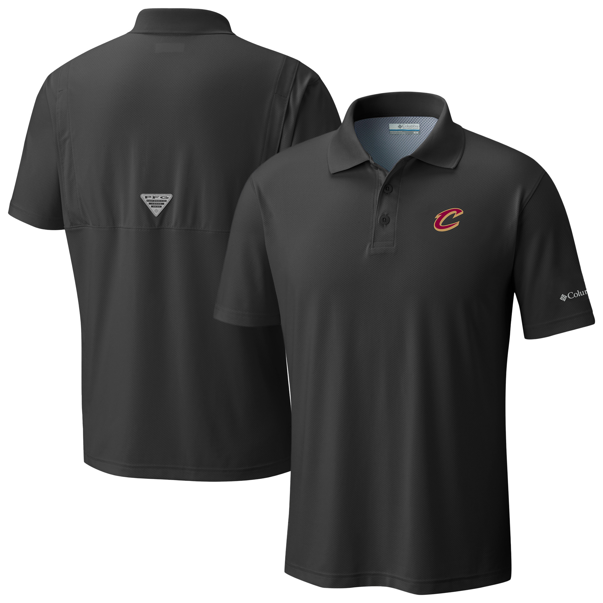 Men's Columbia Black Cleveland Cavaliers Low Drag Offshore Polo