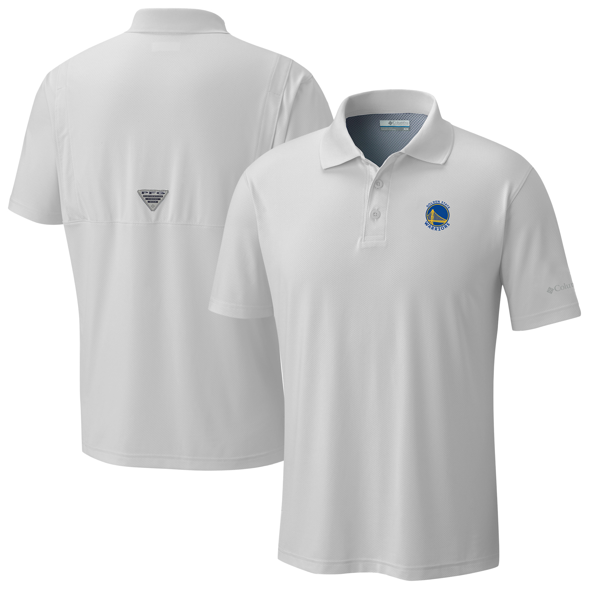 Men’s Columbia White Golden State Warriors Low Drag Offshore Polo Men’s Columbia White Golden State Warriors Low Drag Offshore Polo
