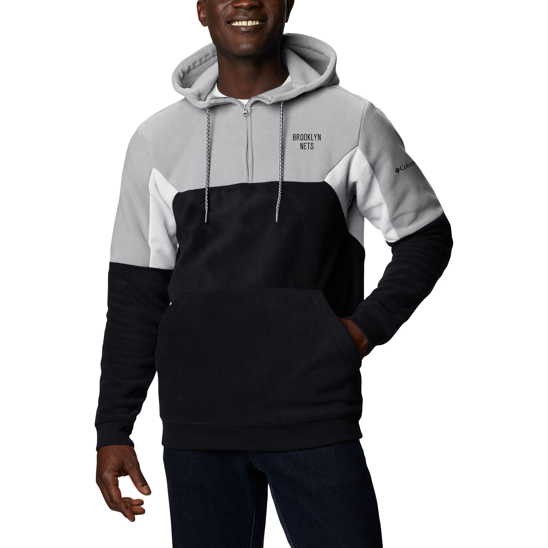 Men’s Columbia Black Brooklyn Nets Lodge Quarter-Zip Hoodie Men’s Columbia Black Brooklyn Nets Lodge Quarter-Zip Hoodie