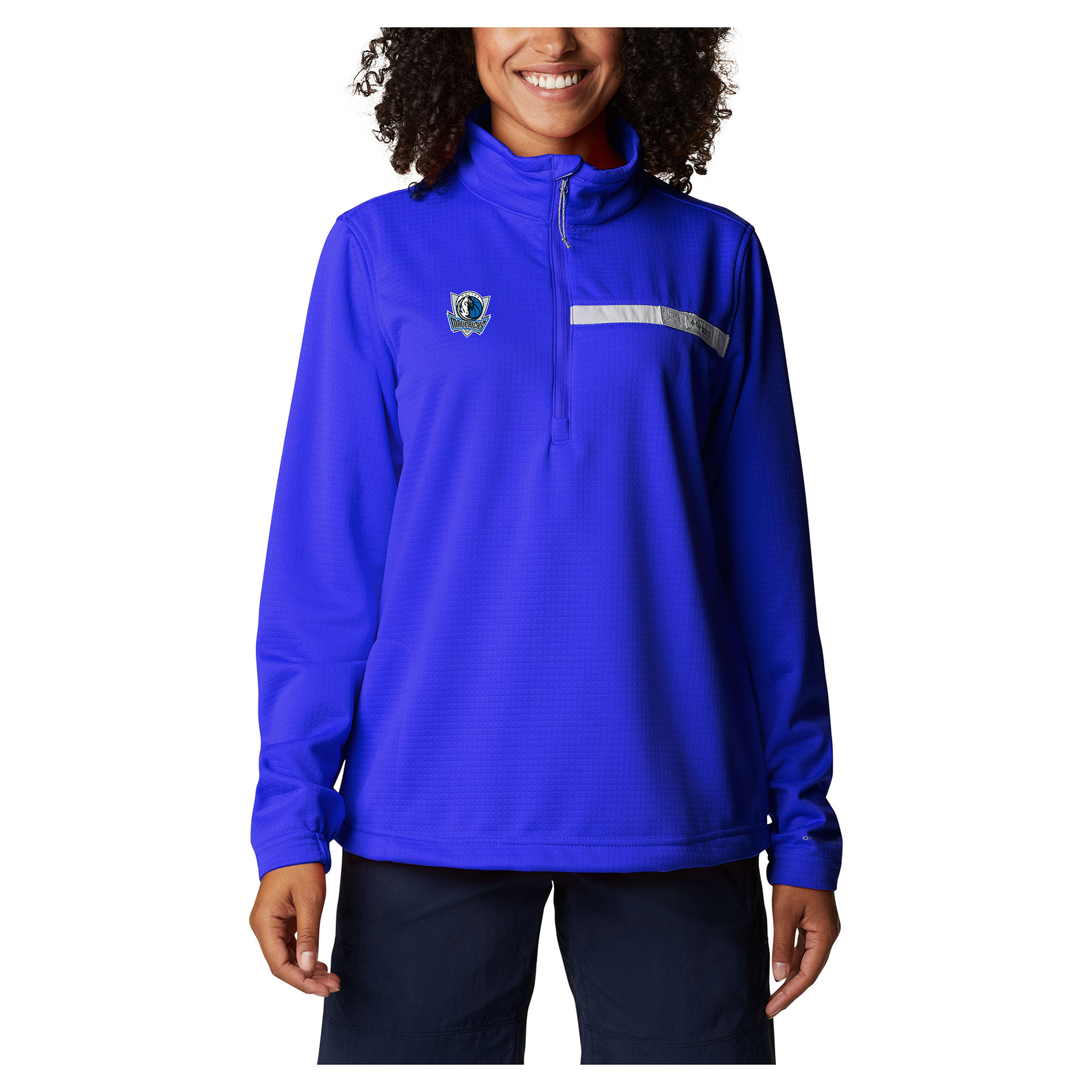 Women’s Columbia Blue Dallas Mavericks Skiff Guide Fleece Pullover Top Women’s Columbia Blue Dallas Mavericks Skiff Guide Fleece Pullover Top