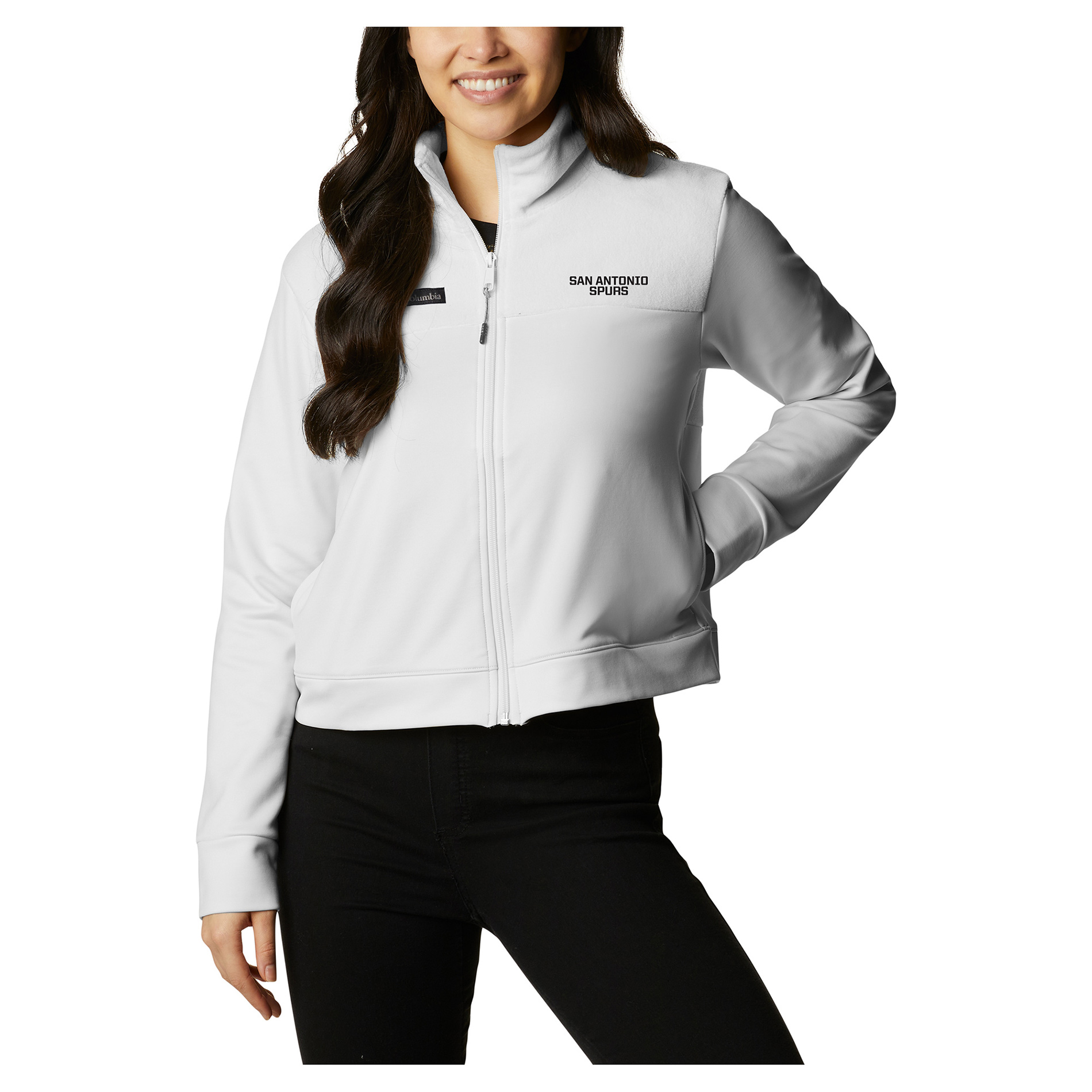 Women’s Columbia White San Antonio Spurs River Fleece Full-Zip Jacket Women’s Columbia White San Antonio Spurs River Fleece Full-Zip Jacket