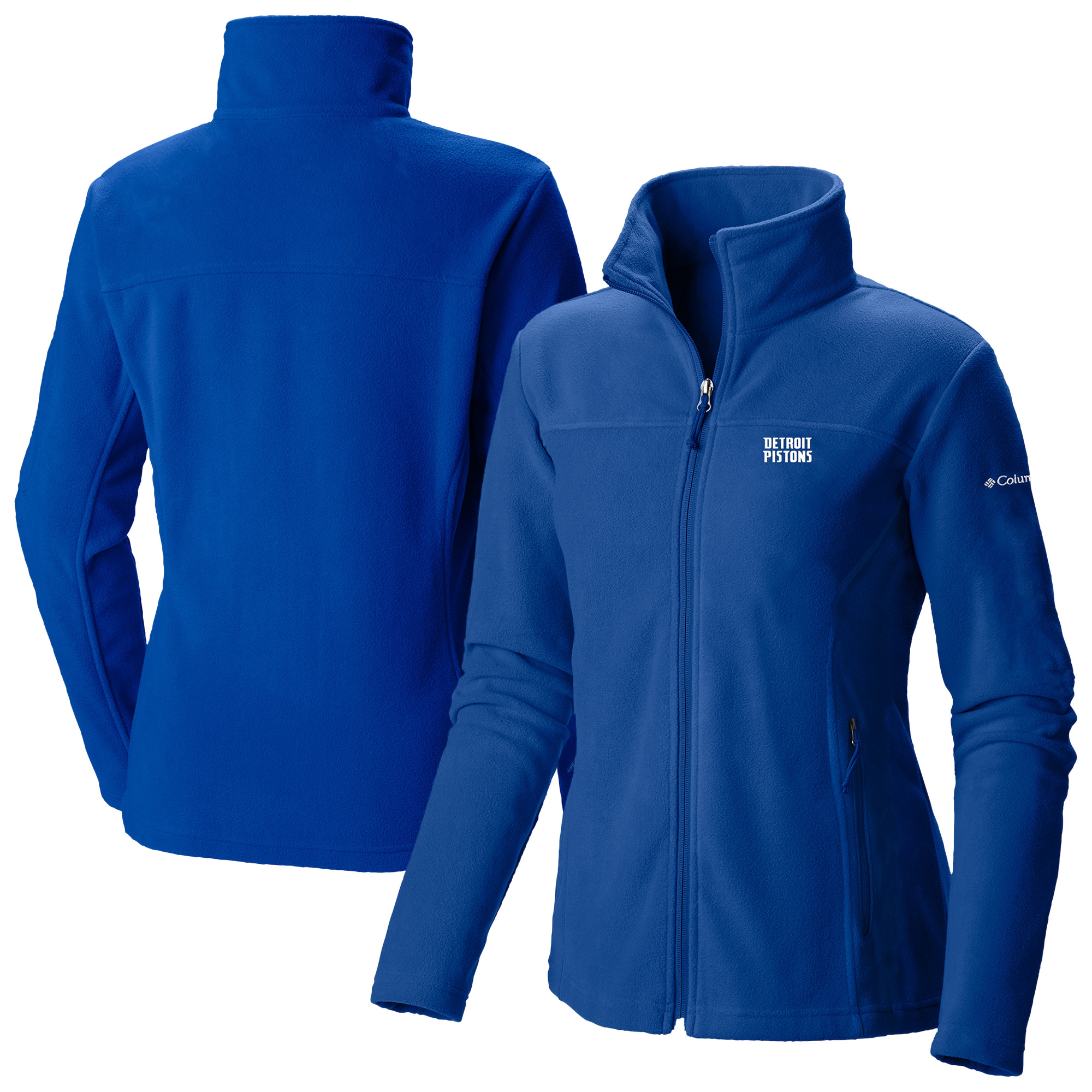 Women's Columbia Blue Detroit Pistons Give & Go II Fleece Full-Zip Jacket
