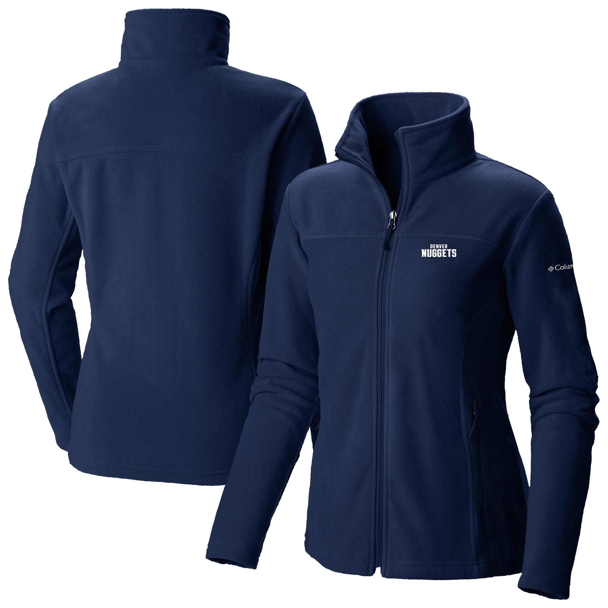 Women's Columbia Navy Denver Nuggets Give & Go II Fleece Full-Zip Jacket
