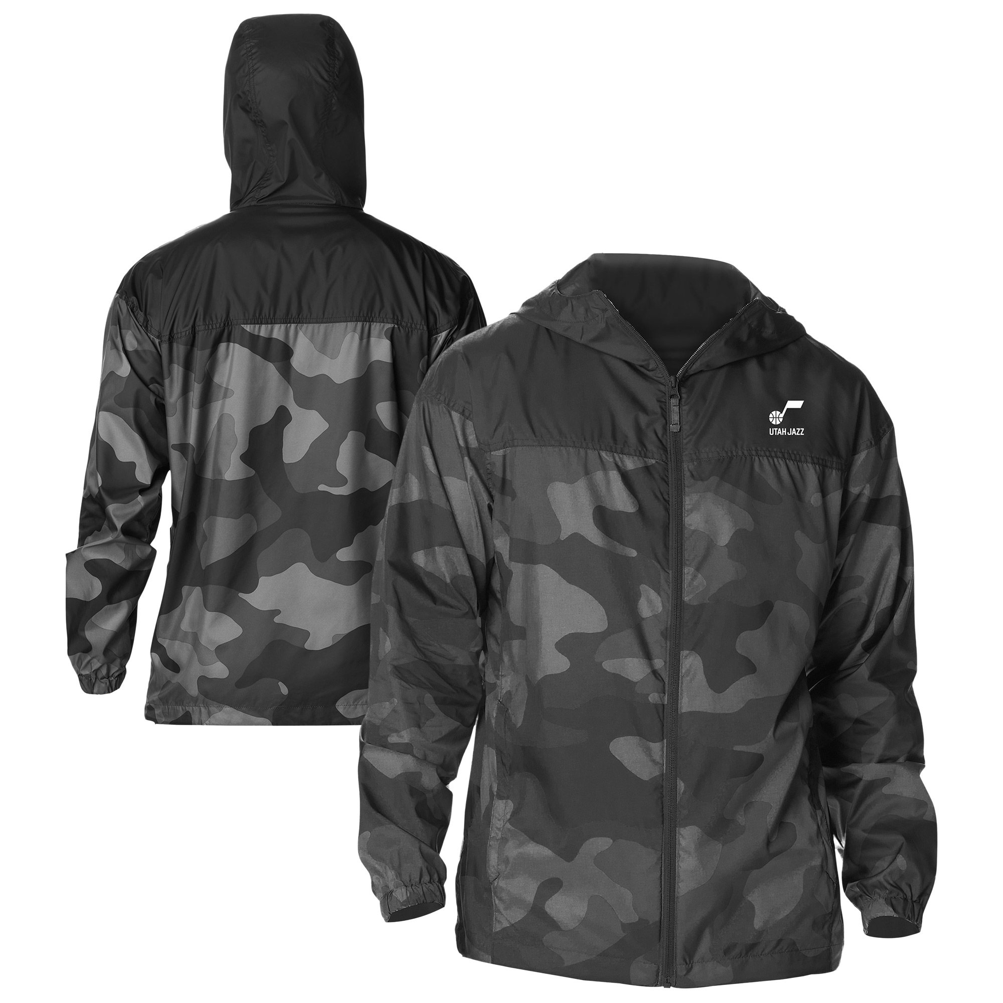 Men's Columbia Black Utah Jazz Flash Challenger Windbreaker Jacket