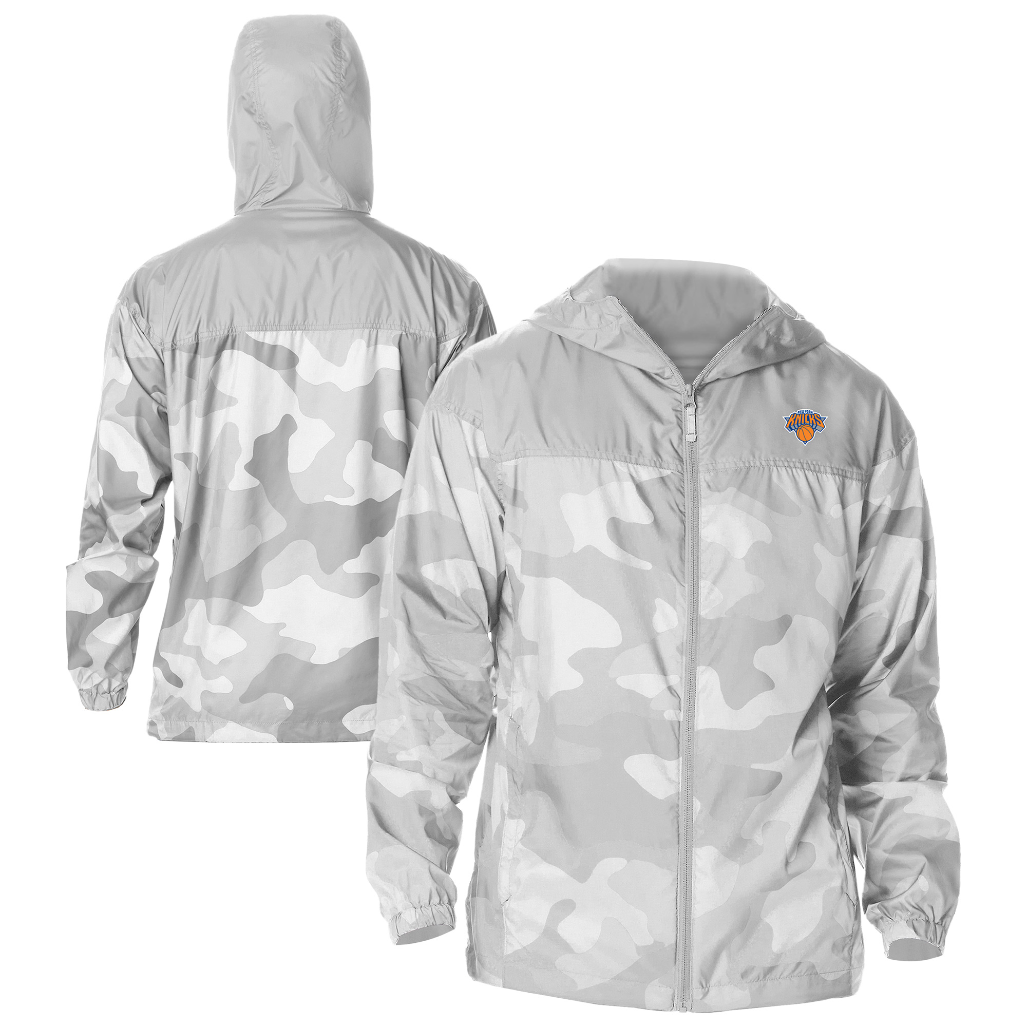 Men's Columbia Gray New York Knicks Flash Challenger Windbreaker Jacket