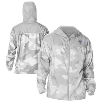 Men's Columbia Gray Oklahoma City Thunder Flash Challenger Windbreaker Jacket