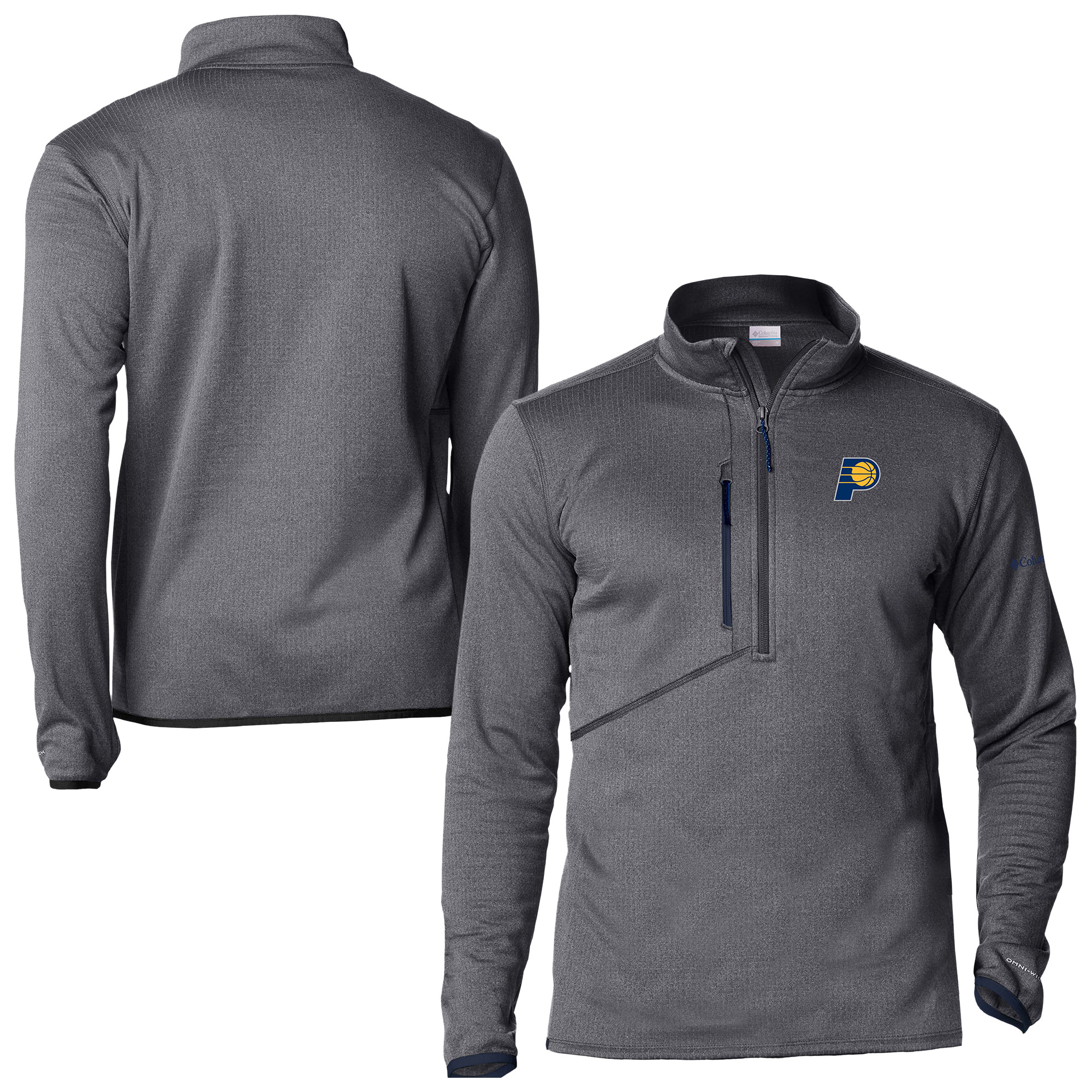 Men's Columbia Navy Indiana Pacers Park View Fleece Half-Zip Top