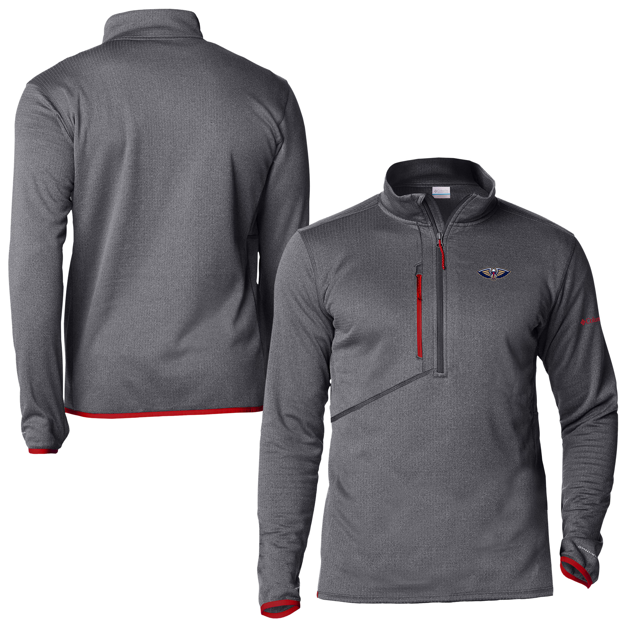 Men's Columbia Red New Orleans Pelicans Park View Fleece Half-Zip Top