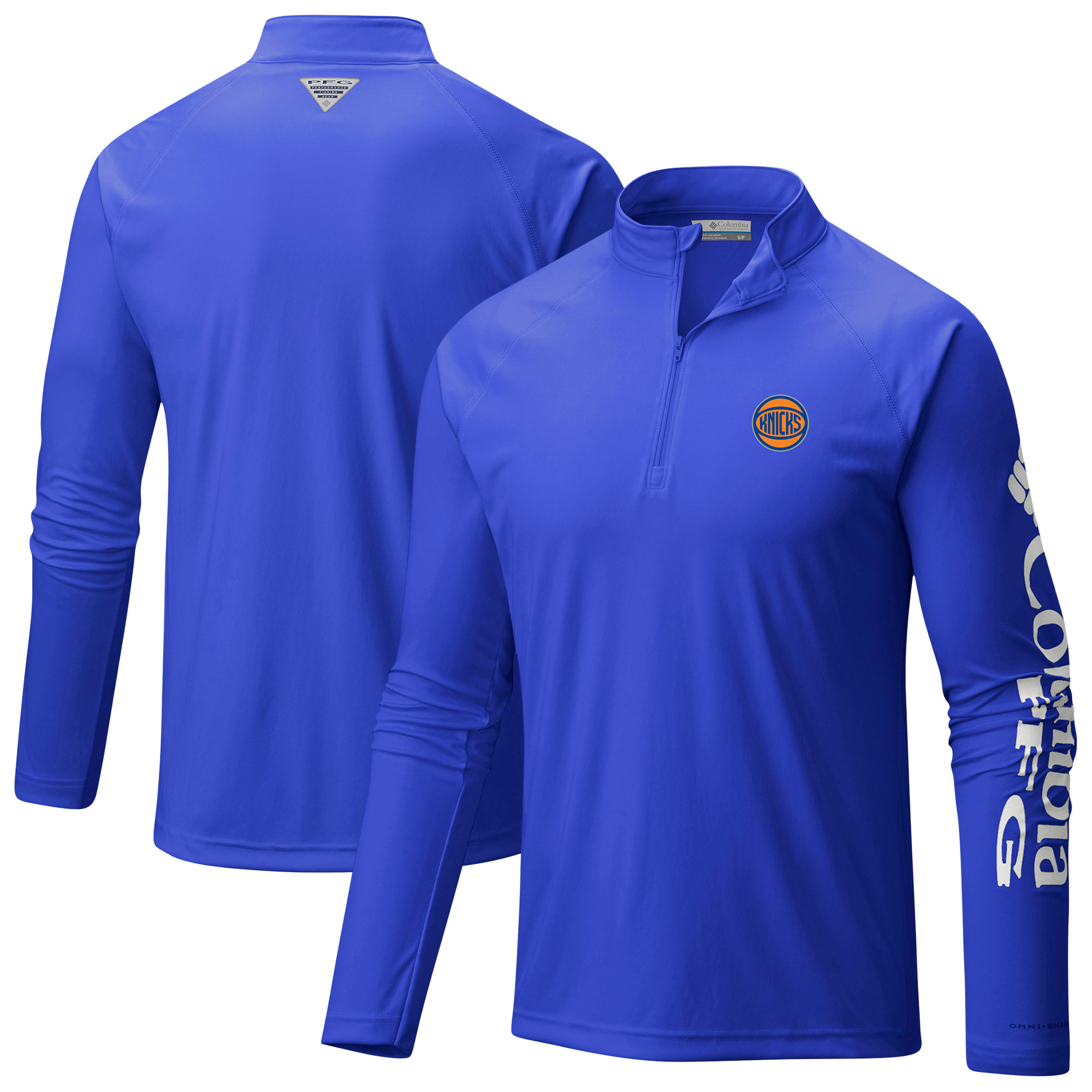 Columbia Sportswear Men's New York Knicks PFG Terminal Tackle 1/4-Zip Top