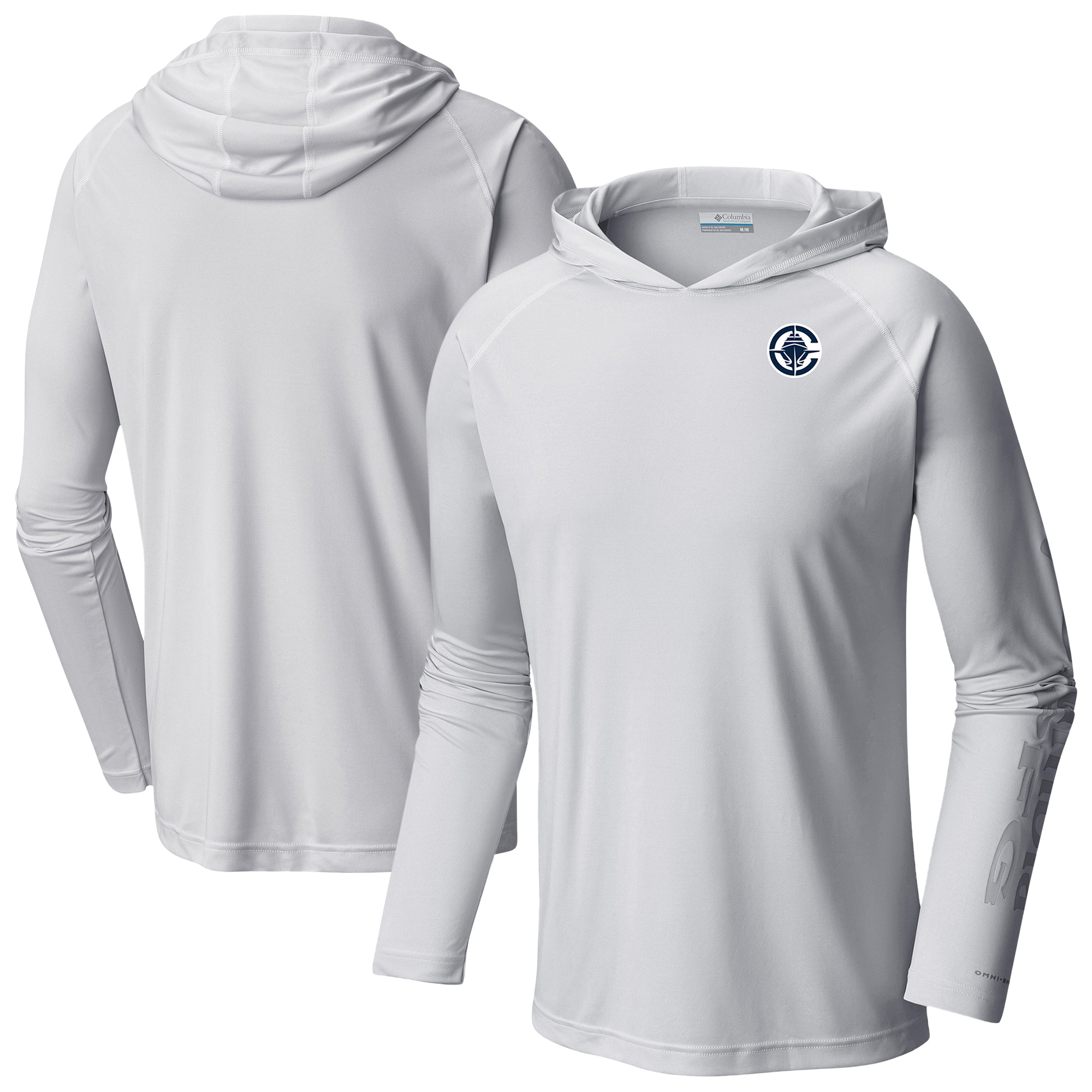 Men's Columbia White LA Clippers PFG Super Terminal Tackle Hoodie