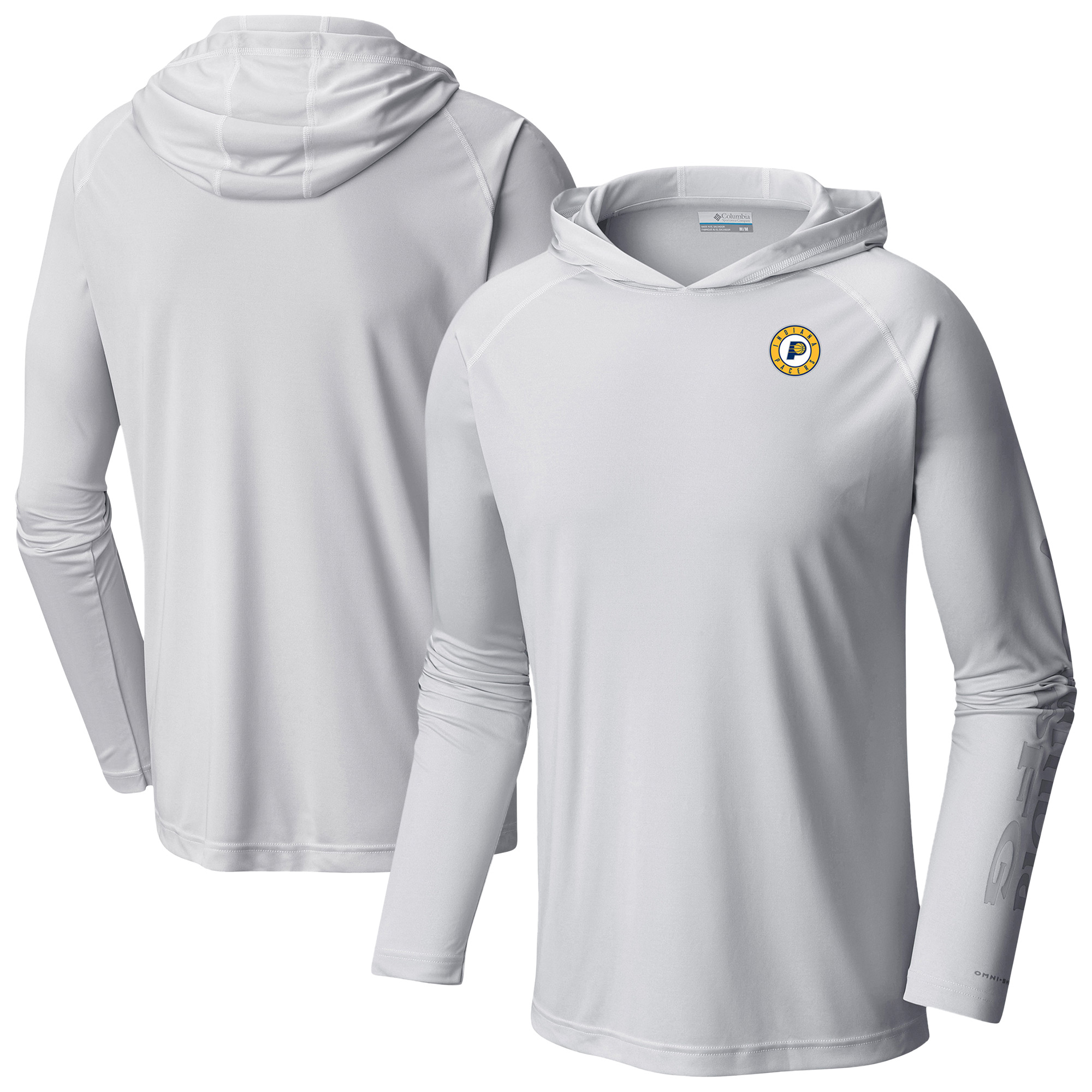 Men's Columbia White Indiana Pacers PFG Super Terminal Tackle Hoodie