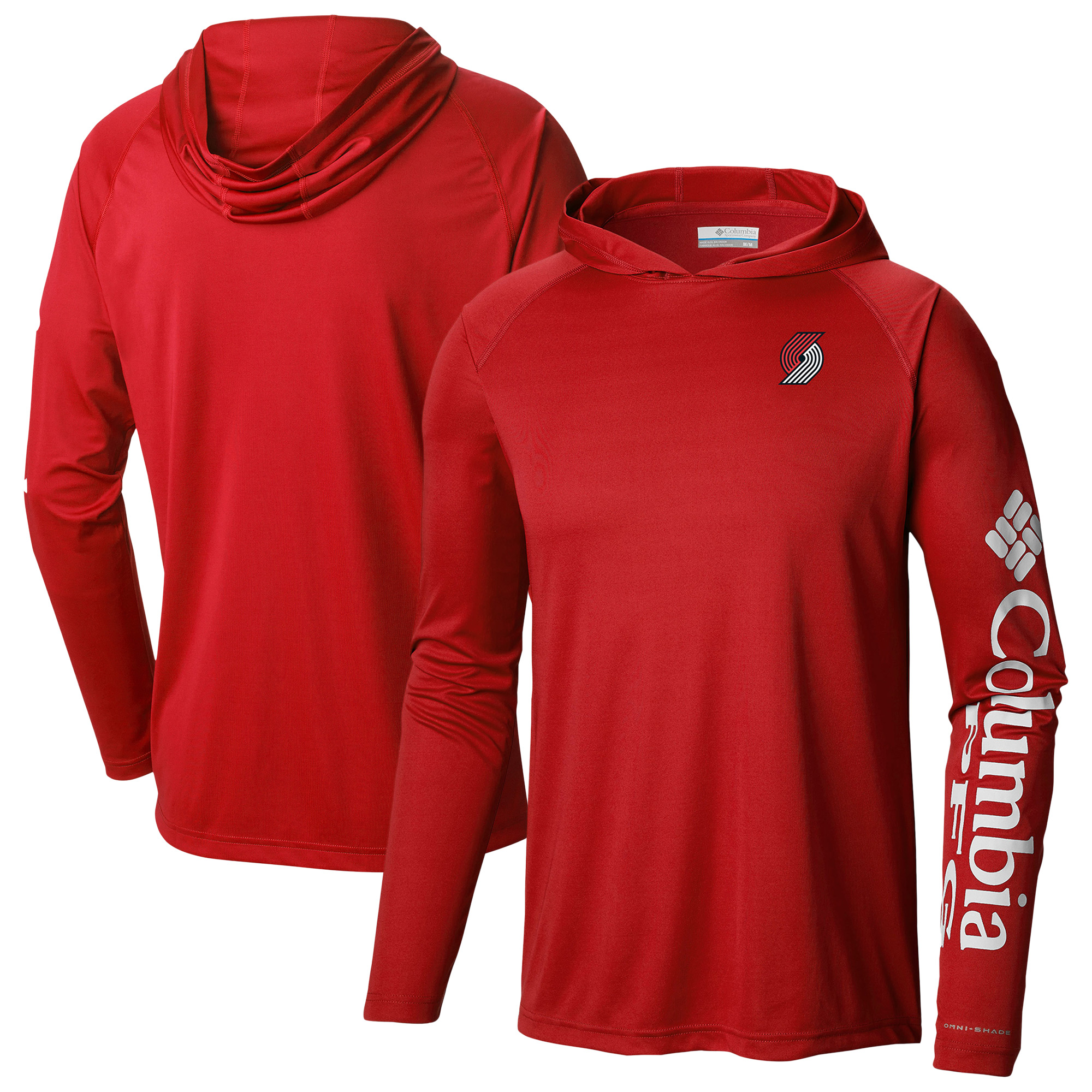 Men's Columbia Red Portland Trail Blazers PFG Super Terminal Tackle Hoodie