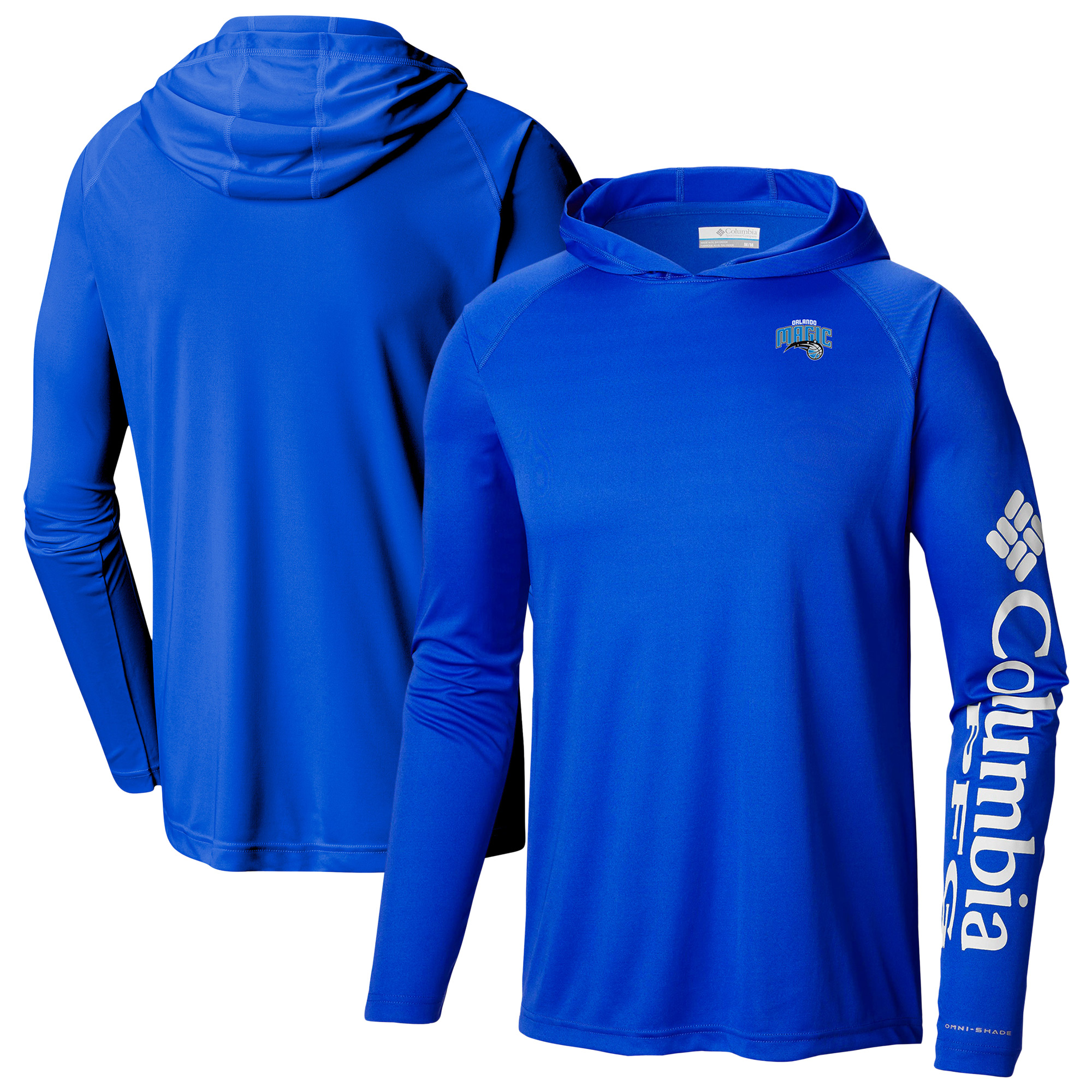 Men's Columbia Blue Orlando Magic PFG Super Terminal Tackle Hoodie