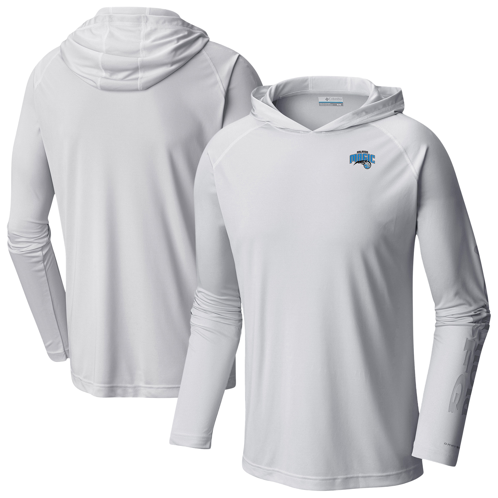 Men's Columbia White Orlando Magic PFG Super Terminal Tackle Hoodie