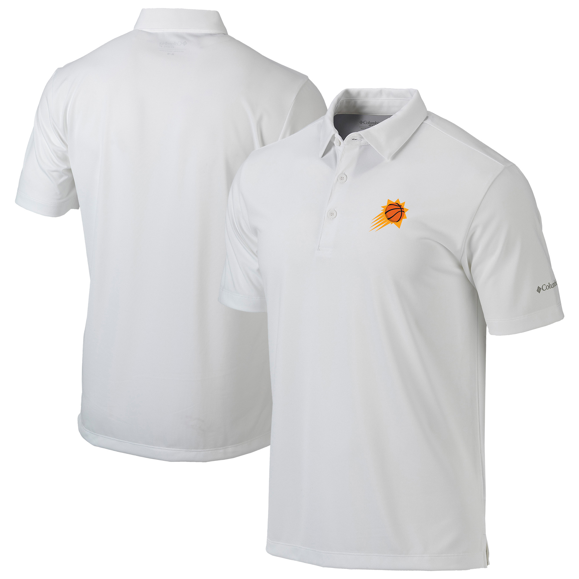 Men's Columbia White Phoenix Suns Omni-Wick Drive Polo