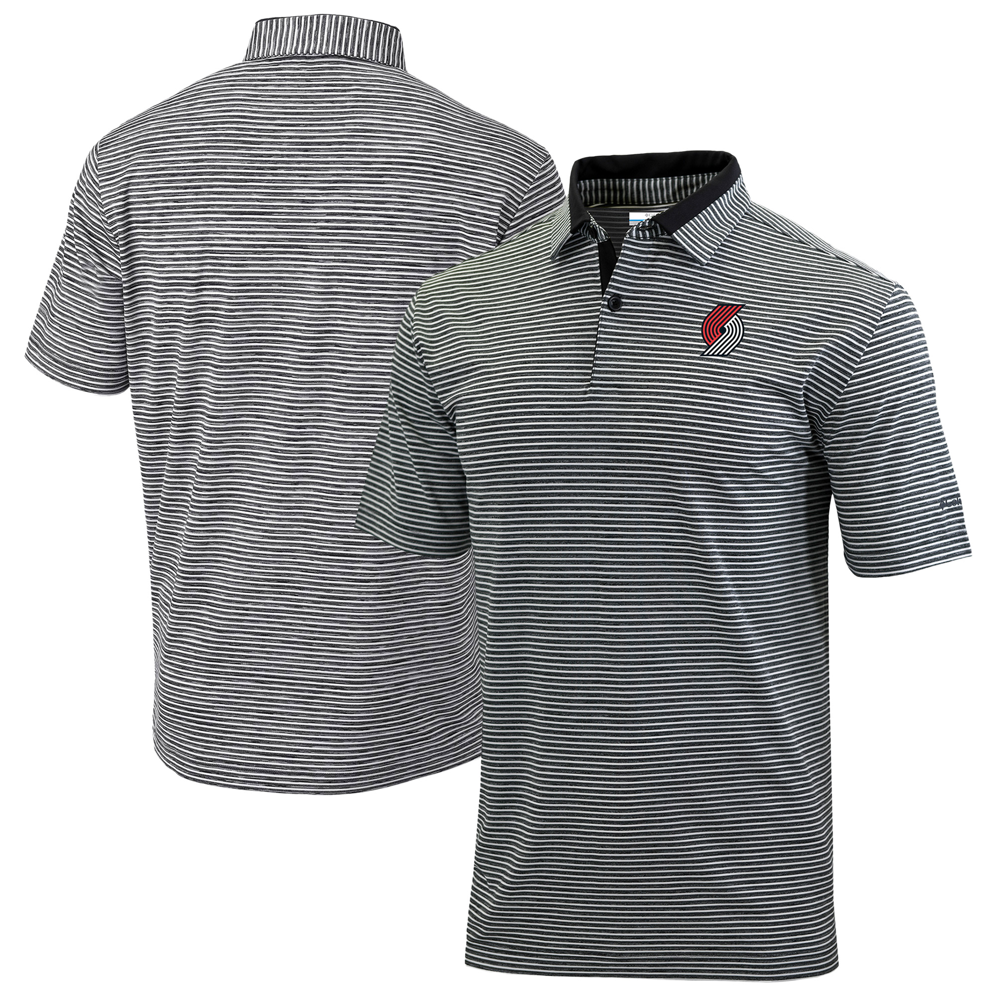 Men's Columbia Black Portland Trail Blazers Omni-Wick Golden Hills Polo