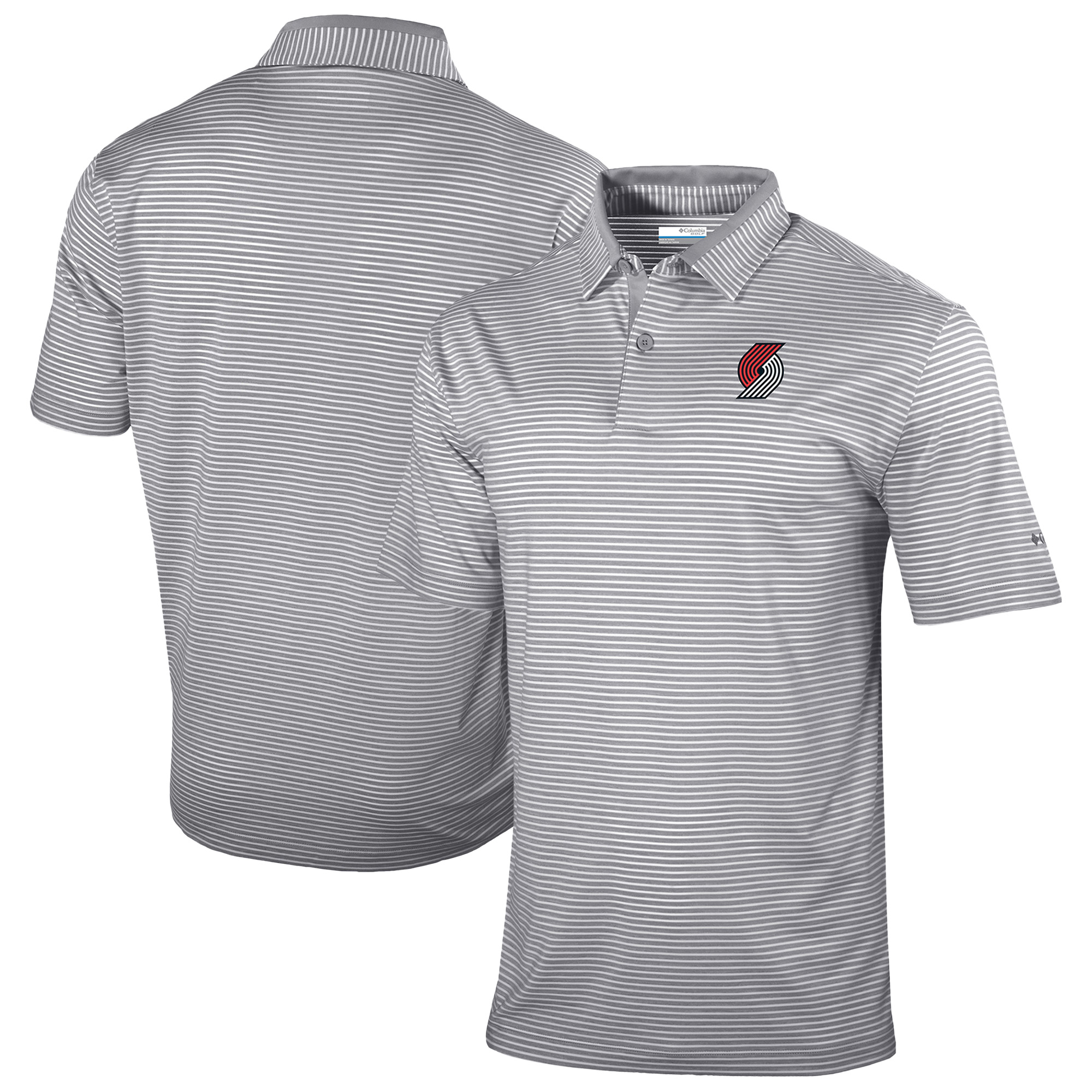 Men's Columbia Gray Portland Trail Blazers Omni-Wick Golden Hills Polo