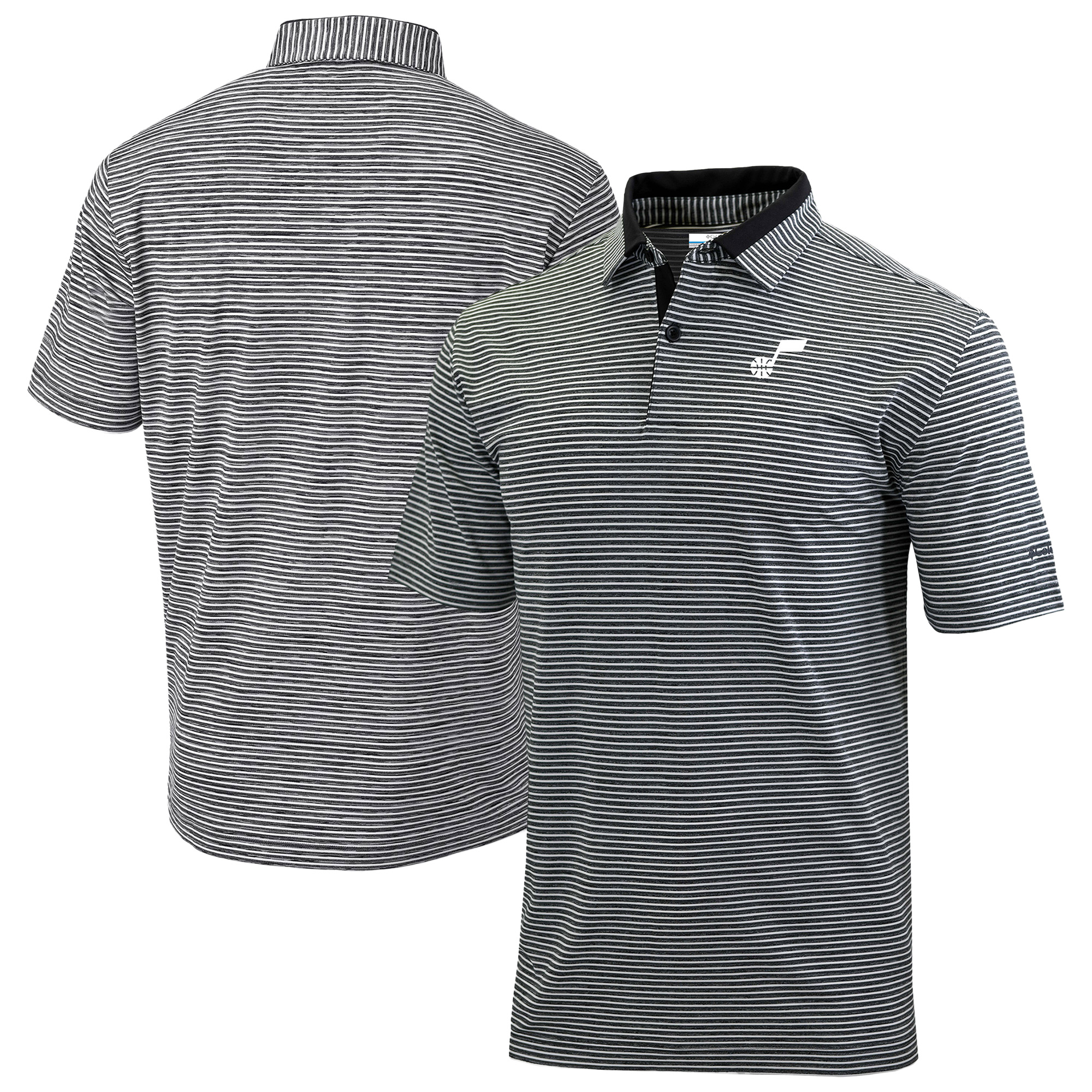 Men's Columbia Black Utah Jazz Omni-Wick Golden Hills Polo