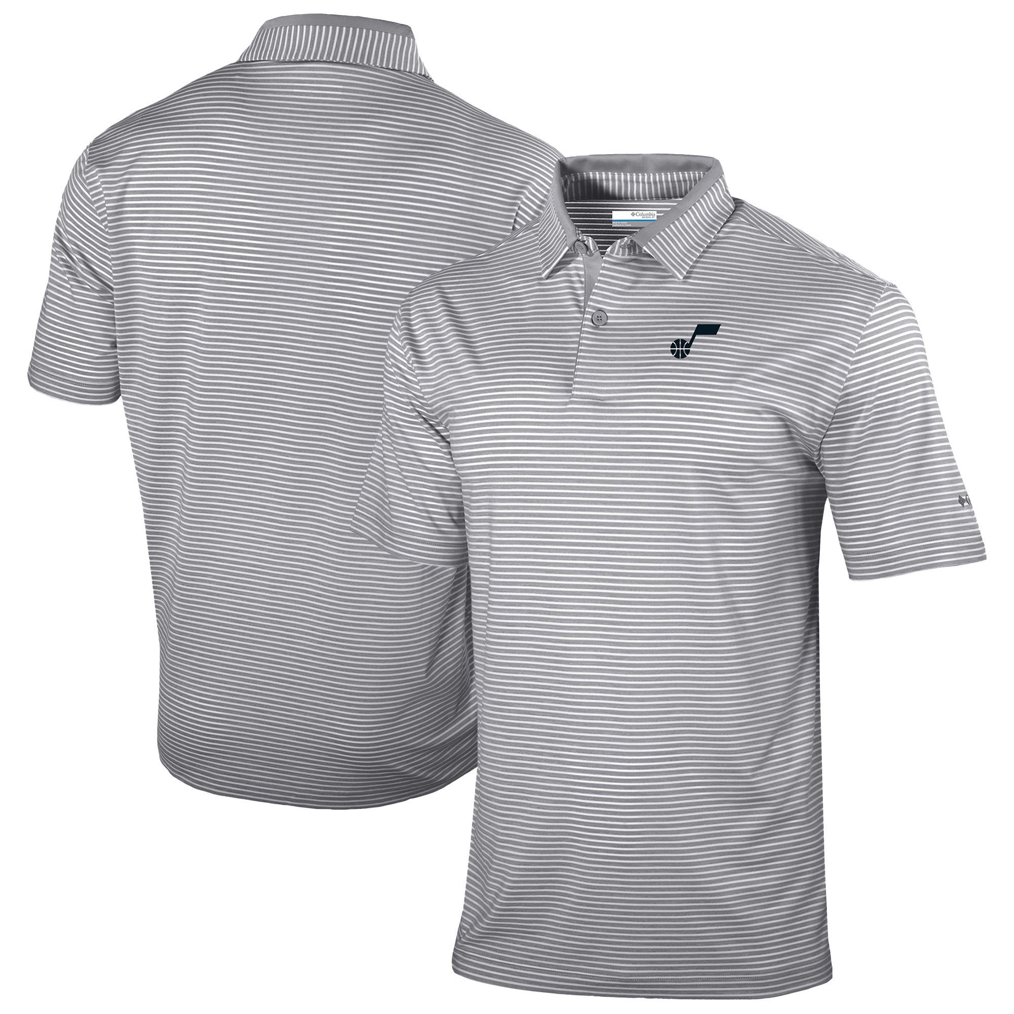 Men's Columbia Gray Utah Jazz Omni-Wick Golden Hills Polo