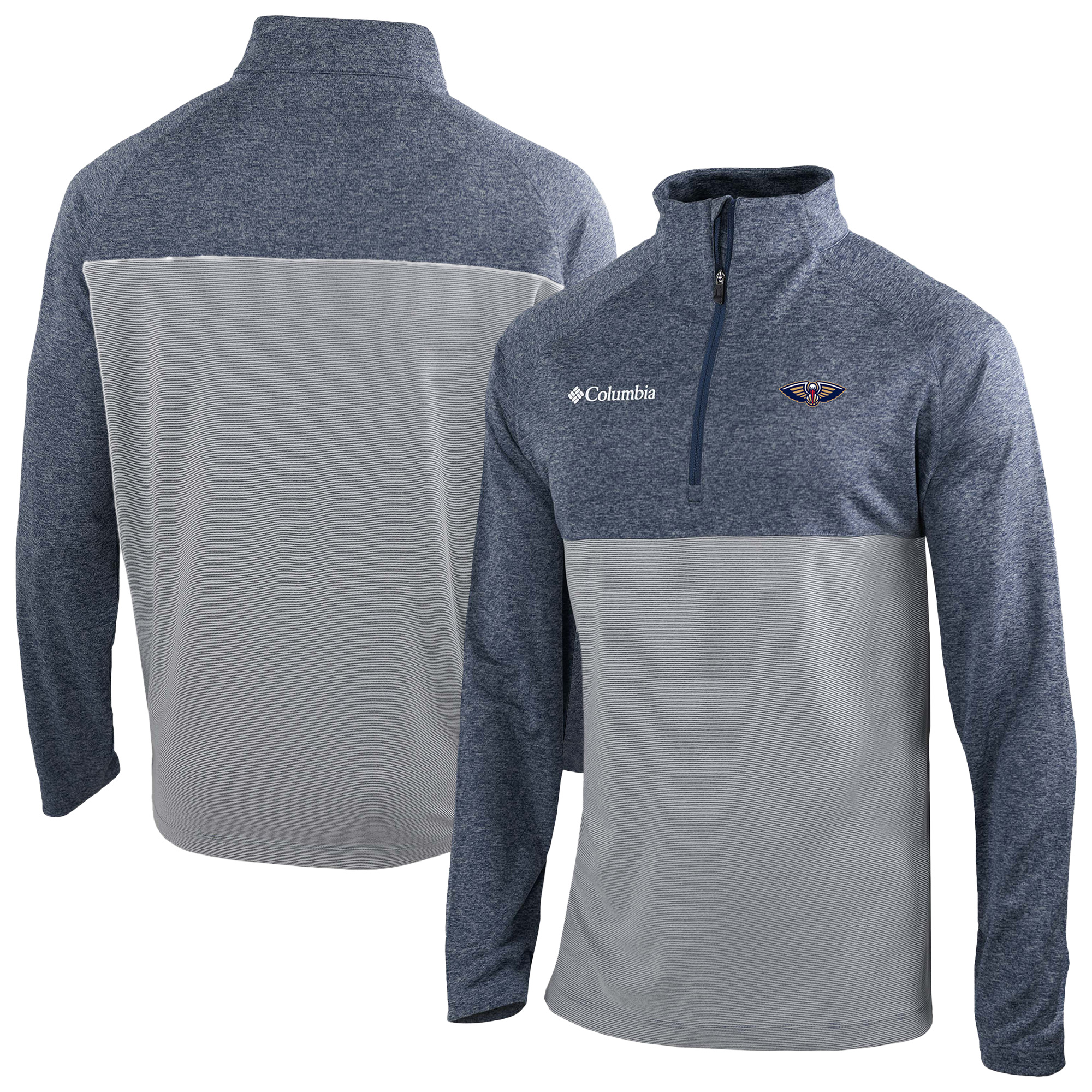 Men's Columbia Navy New Orleans Pelicans Omni-Wick Rockin' It Quarter-Zip Top