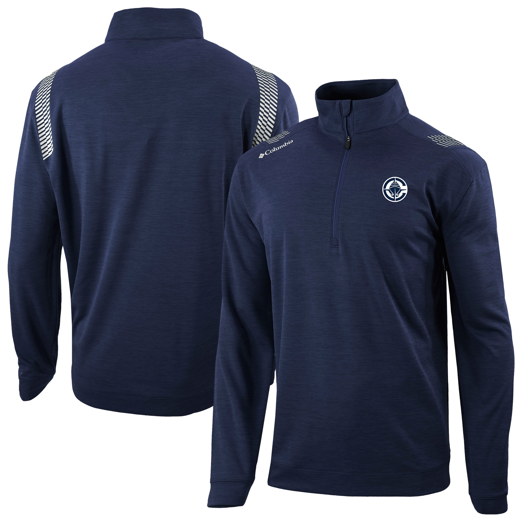 Men's Columbia Navy LA Clippers Oakland Downs Omni-Wick Quarter-Zip Top