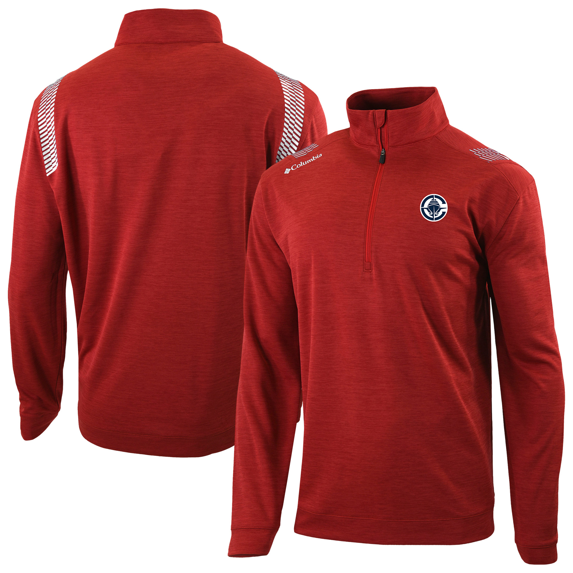 Men's Columbia Red LA Clippers Oakland Downs Omni-Wick Quarter-Zip Top