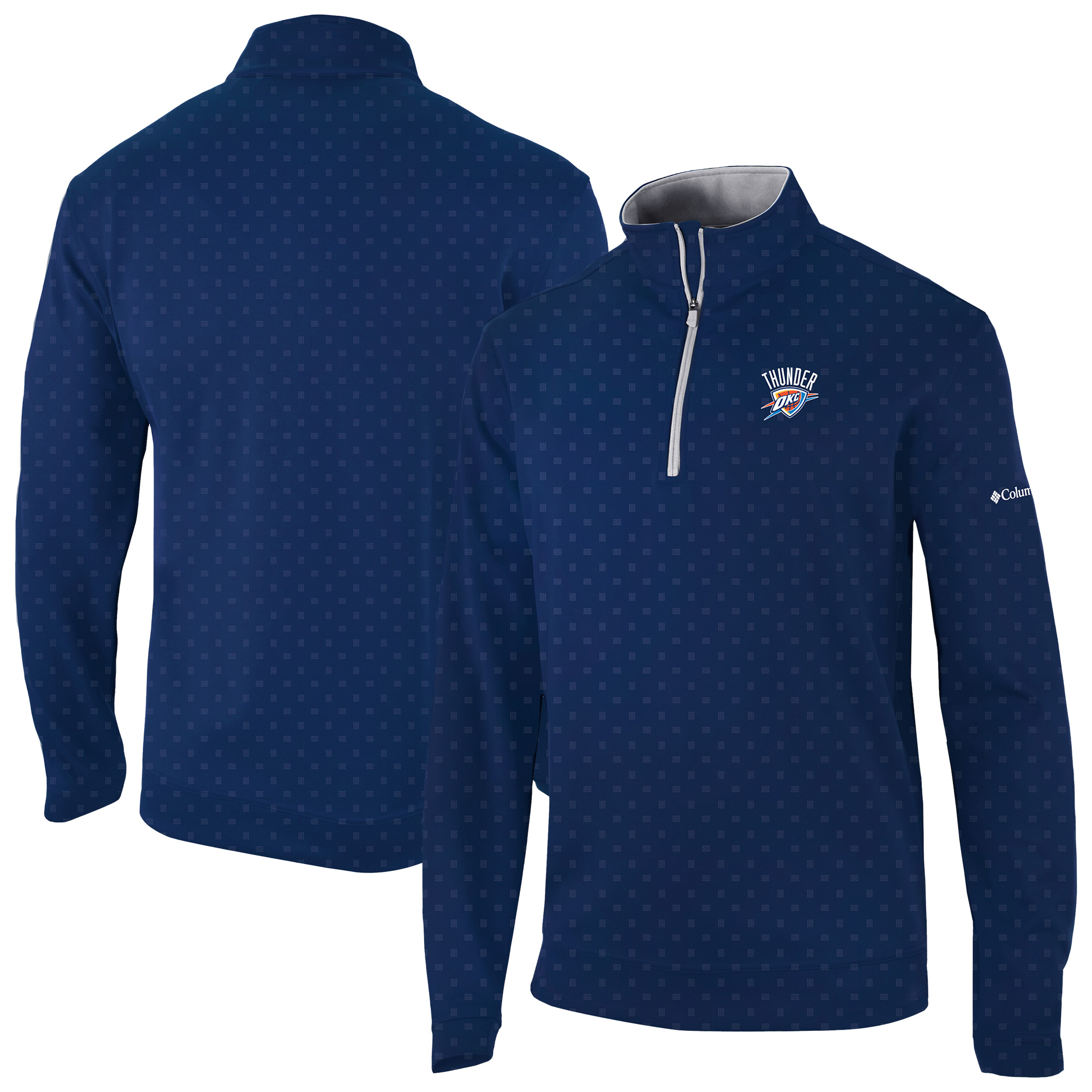 Men's Columbia Navy Oklahoma City Thunder Wickham Hills Omni-Wick Quarter-Zip Jacket