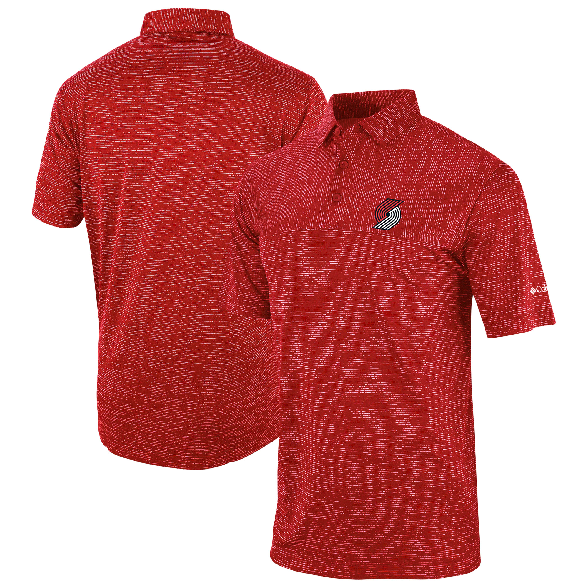 Men's Columbia Red Portland Trail Blazers Omni-Wick Heading Out Polo
