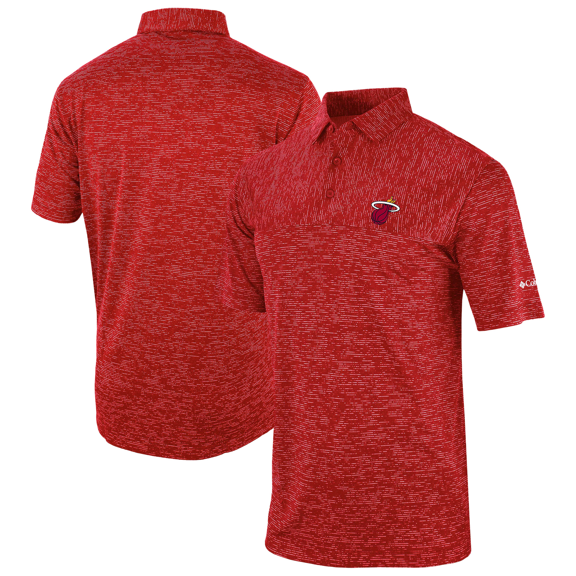 Men's Columbia Red Miami Heat Omni-Wick Heading Out Polo