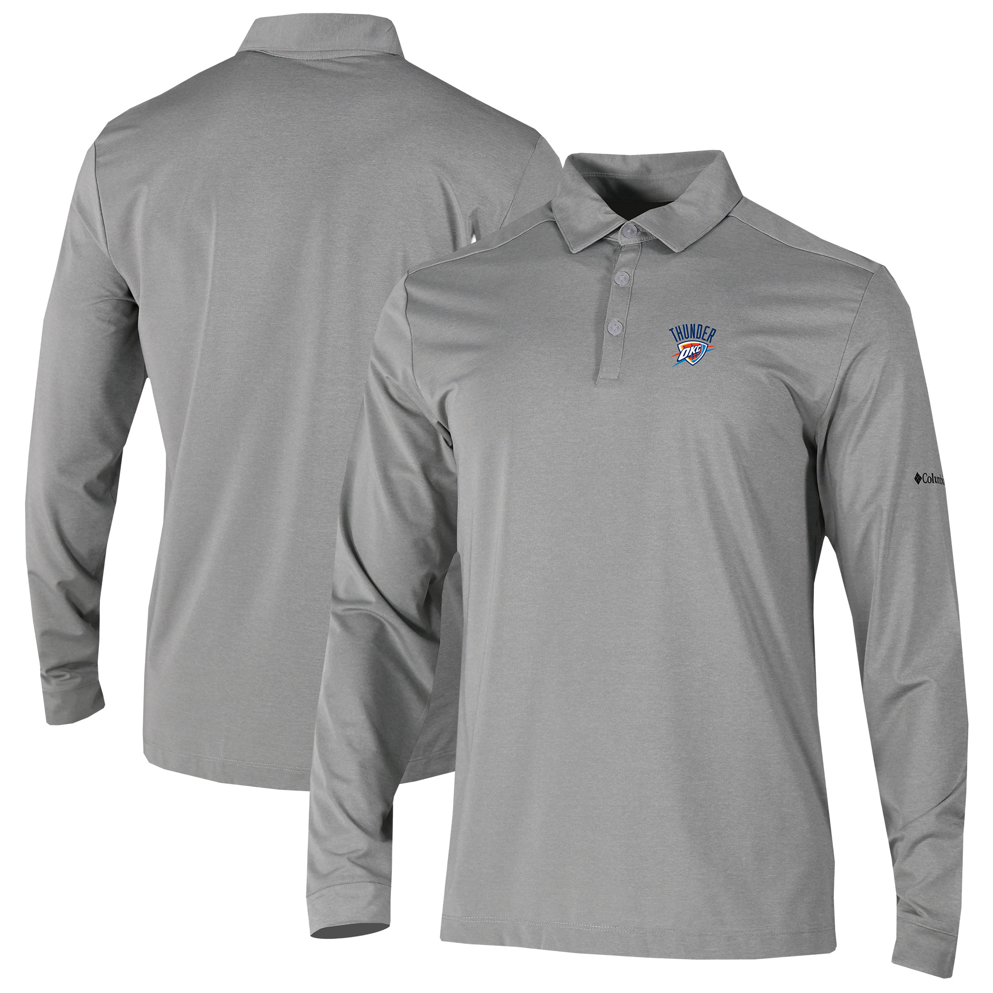Men’s Columbia Gray Oklahoma City Thunder Omni-Wick Pin High Long Sleeve Polo Men’s Columbia Gray Oklahoma City Thunder Omni-Wick Pin High Long Sleeve Polo