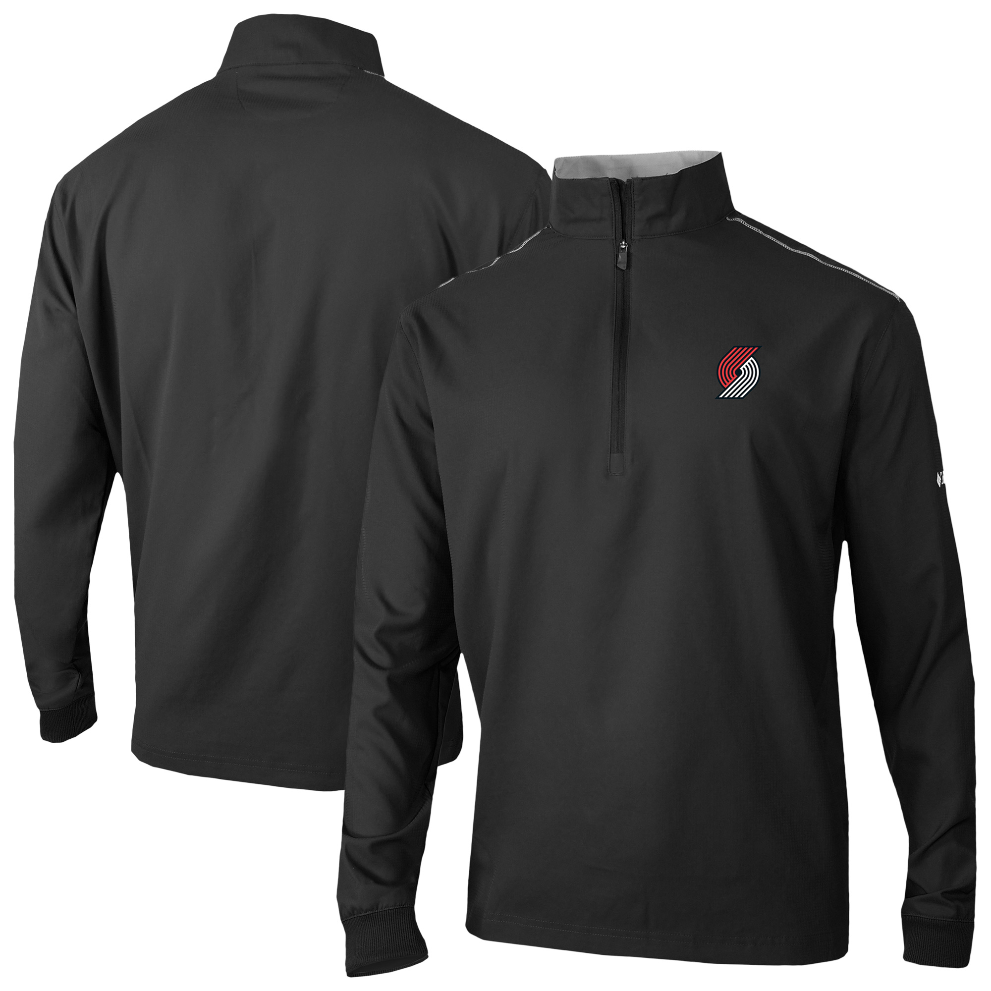 Men's Columbia Black Portland Trail Blazers Omni-Wick Bogey's Paradise Quarter-Zip Top