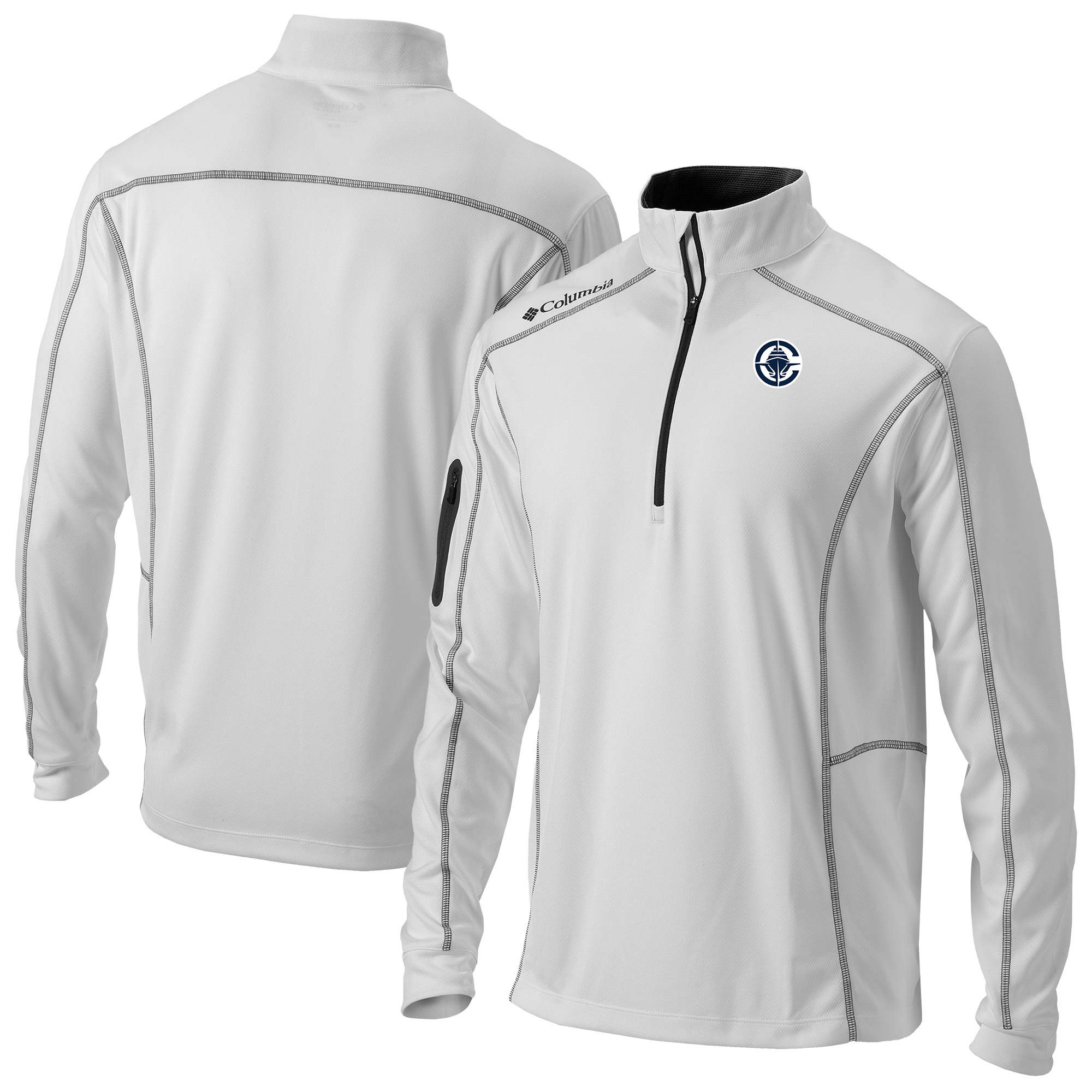 Men's Columbia White LA Clippers Omni-Wick Shotgun Quarter-Zip Jacket