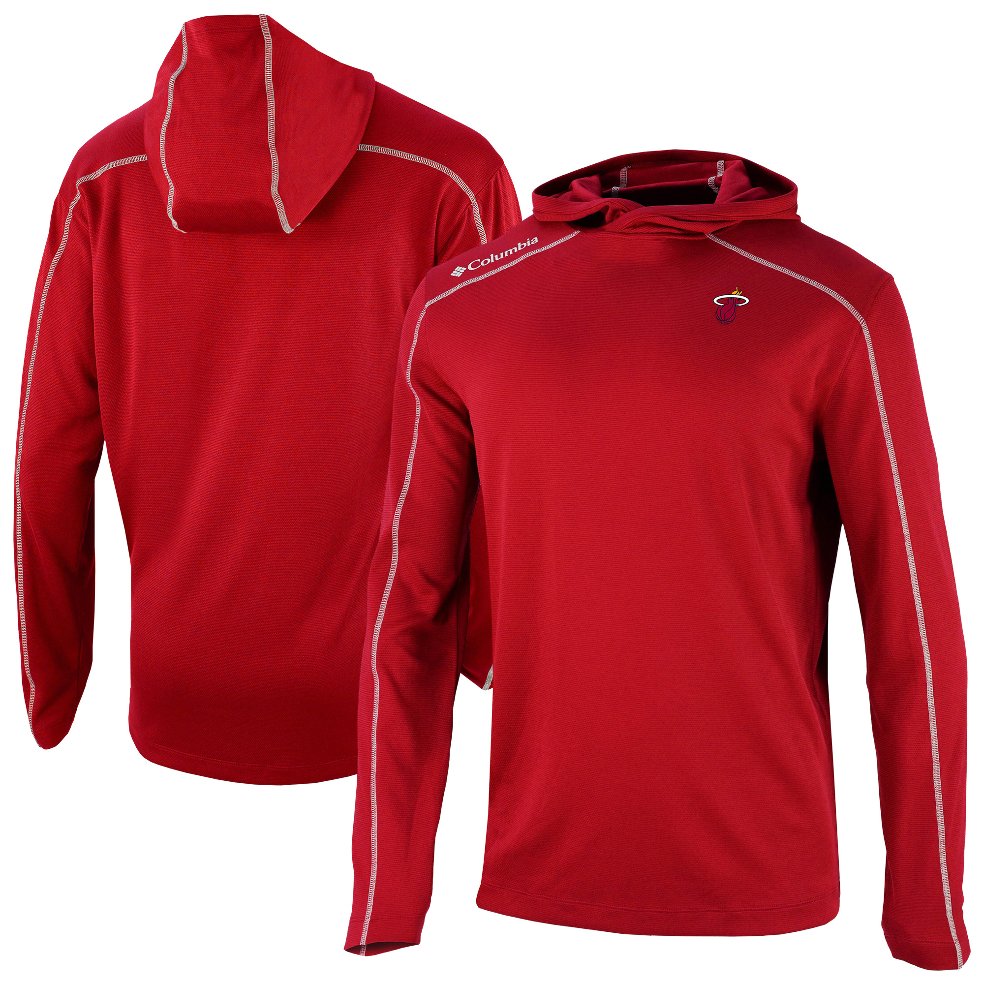 Men's Columbia Red Miami Heat Omni-Wick Shotgun Pullover Hoodie