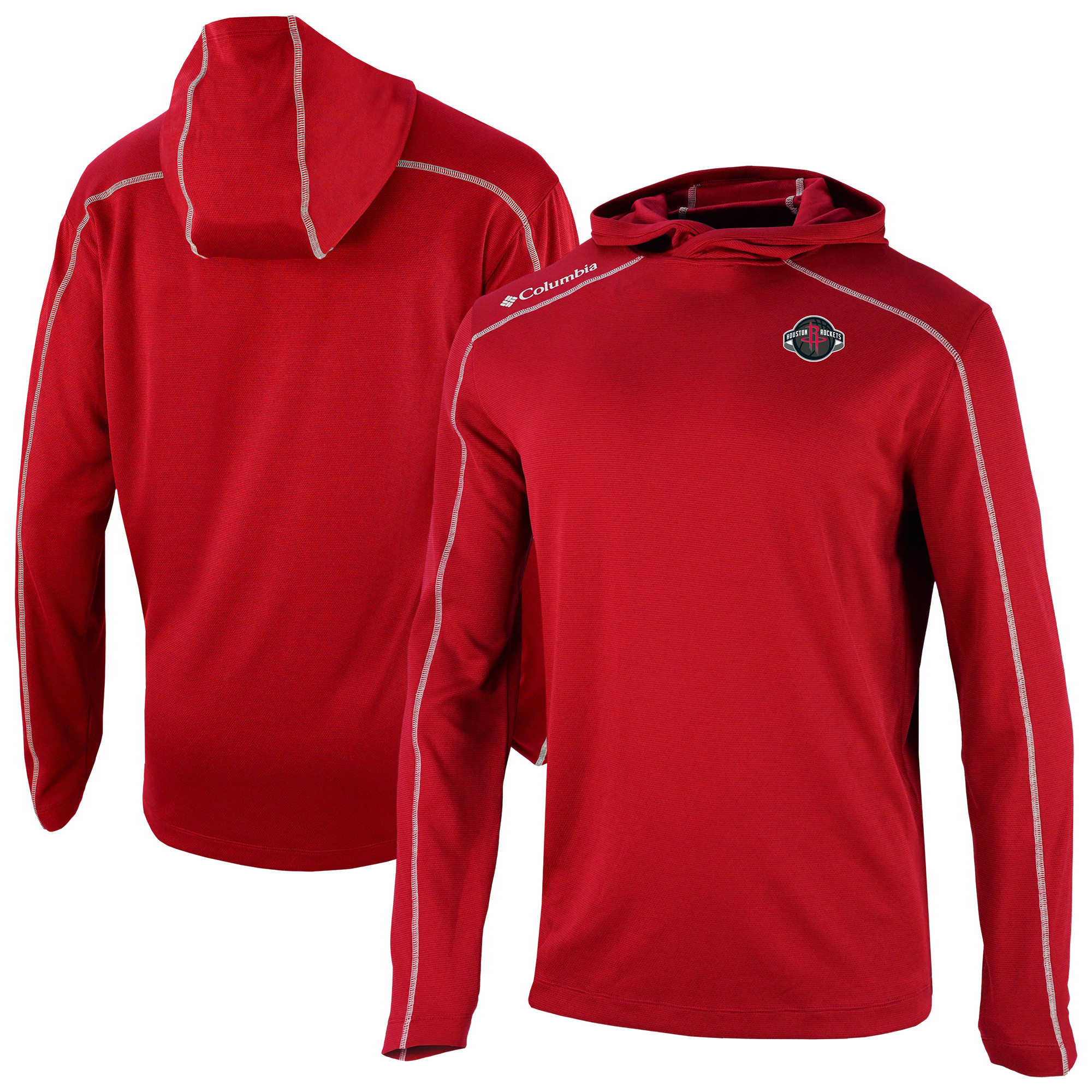 Men's Columbia Red Houston Rockets Omni-Wick Shotgun Pullover Hoodie