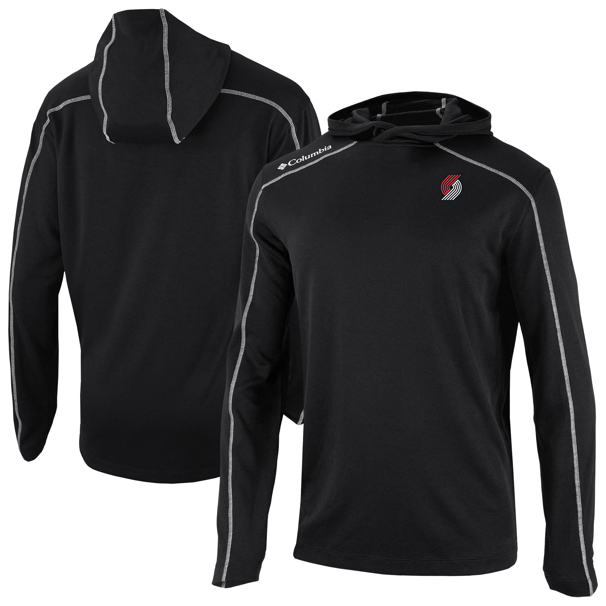 Men's Columbia Black Portland Trail Blazers Omni-Wick Shotgun Pullover Hoodie