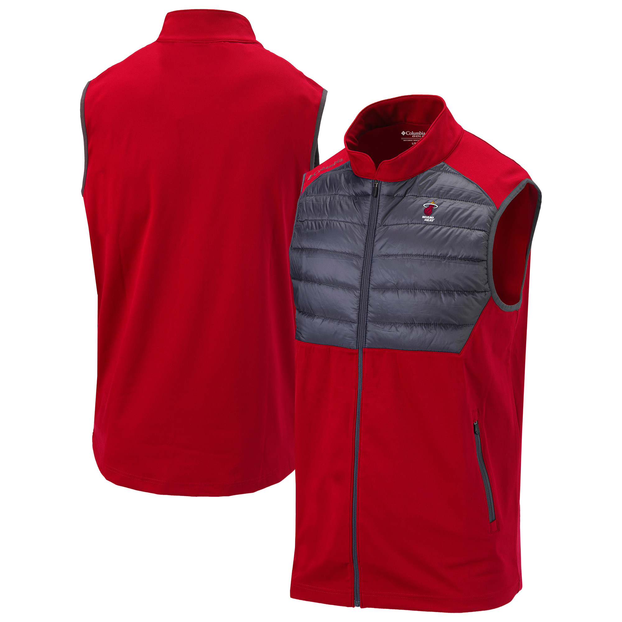 Men's Columbia Red Miami Heat Omni-Wick In The Element Full-Zip Vest