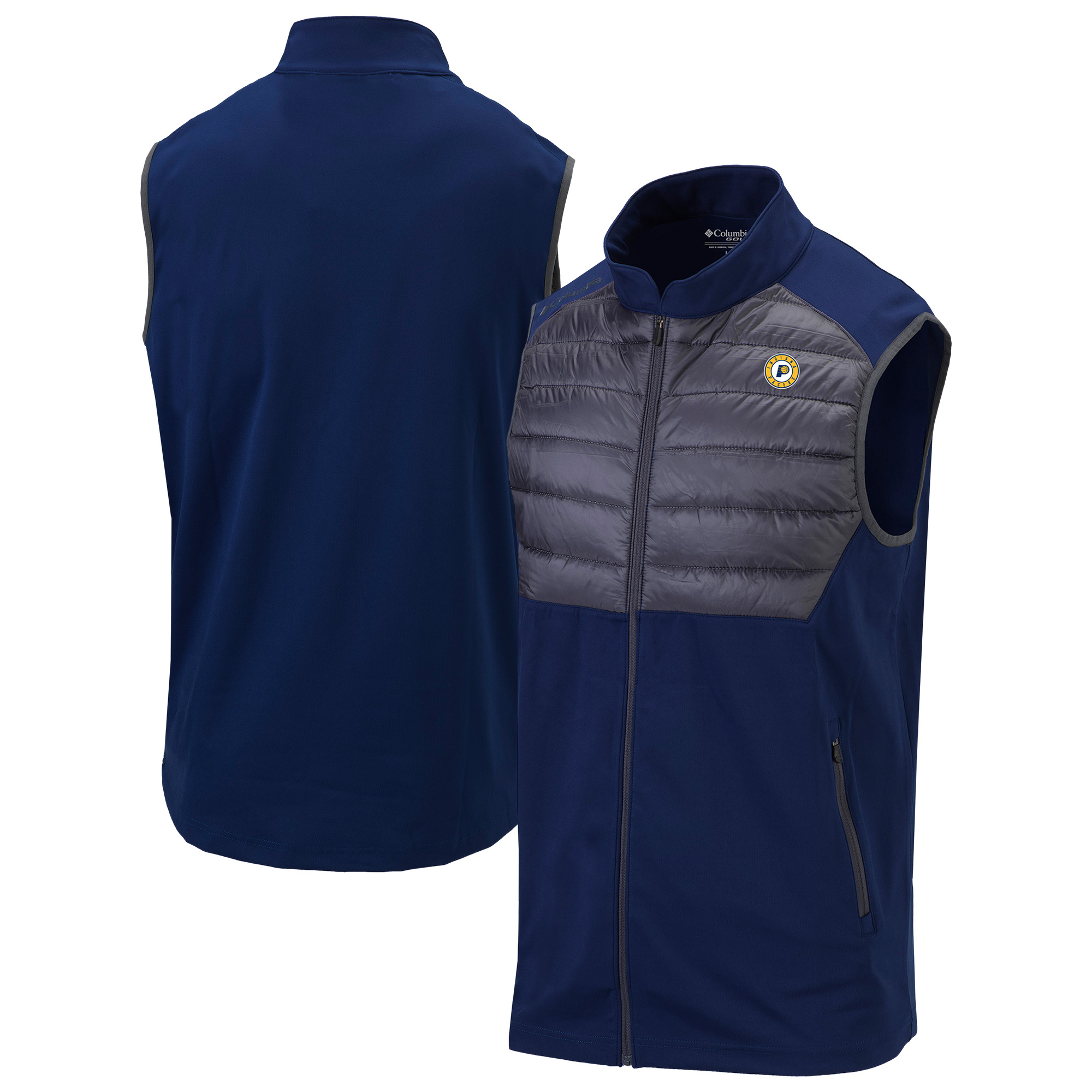 Men's Columbia Navy Indiana Pacers Omni-Wick In The Element Full-Zip Vest