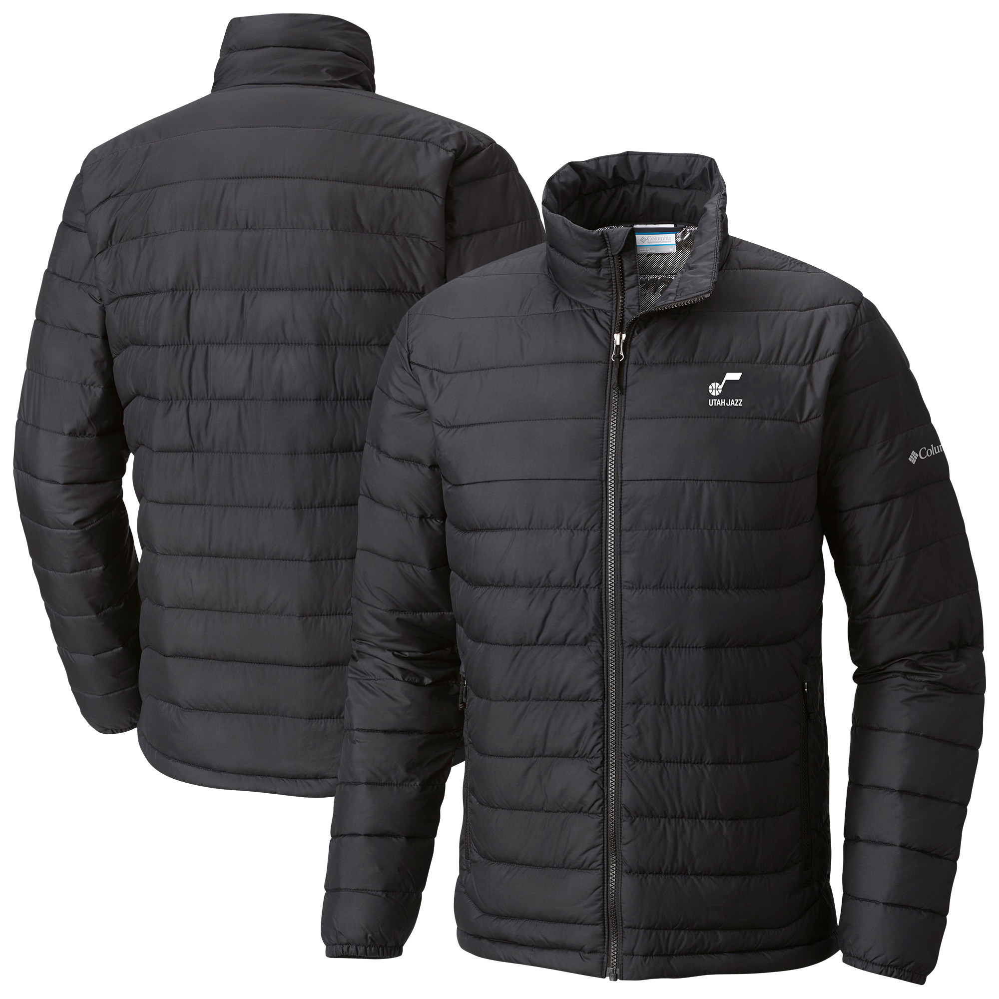 Men's Columbia Black Utah Jazz Powder Lite Omni-Heat Reflective Full-Zip Jacket