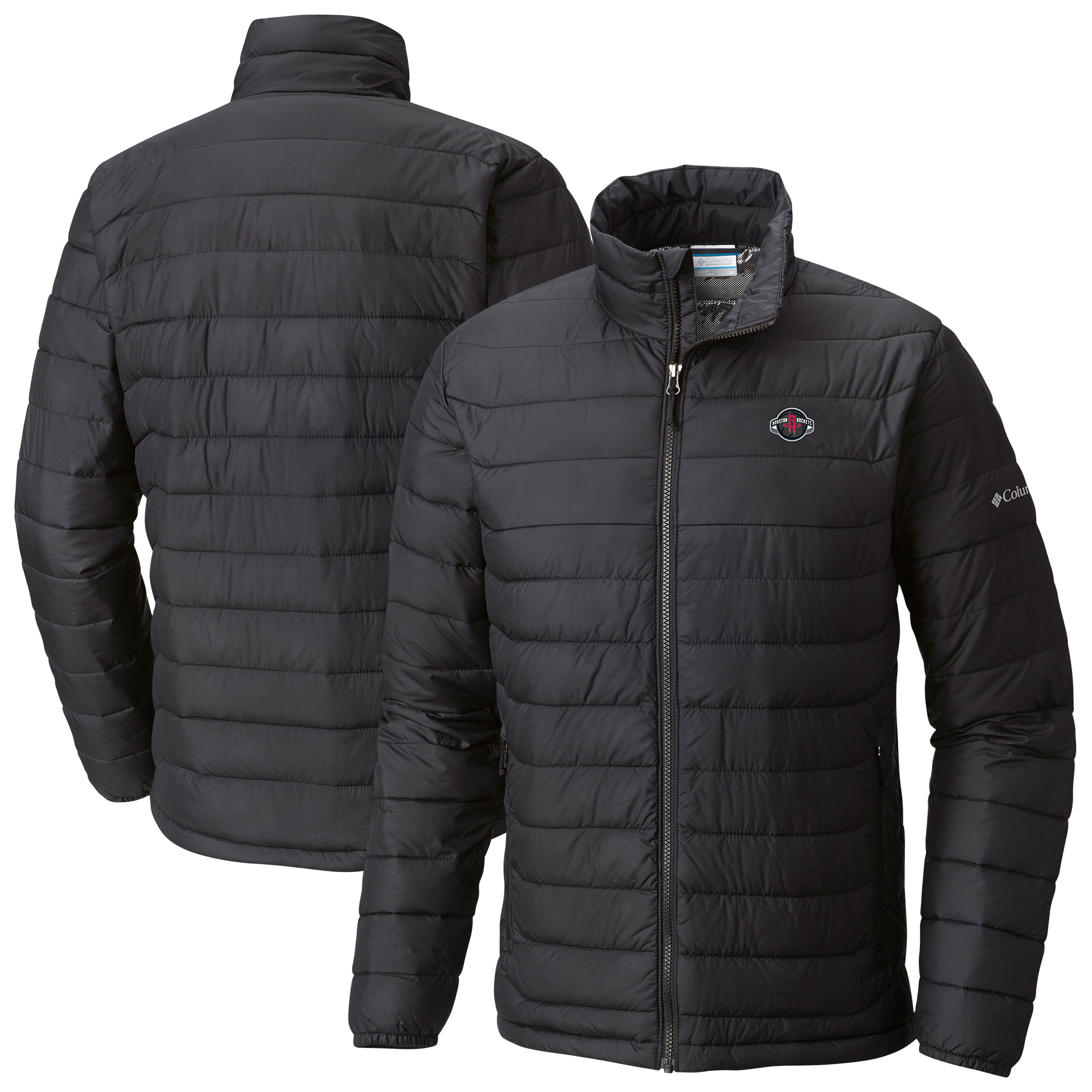 Men's Columbia Black Houston Rockets Powder Lite Omni-Heat Reflective Full-Zip Jacket