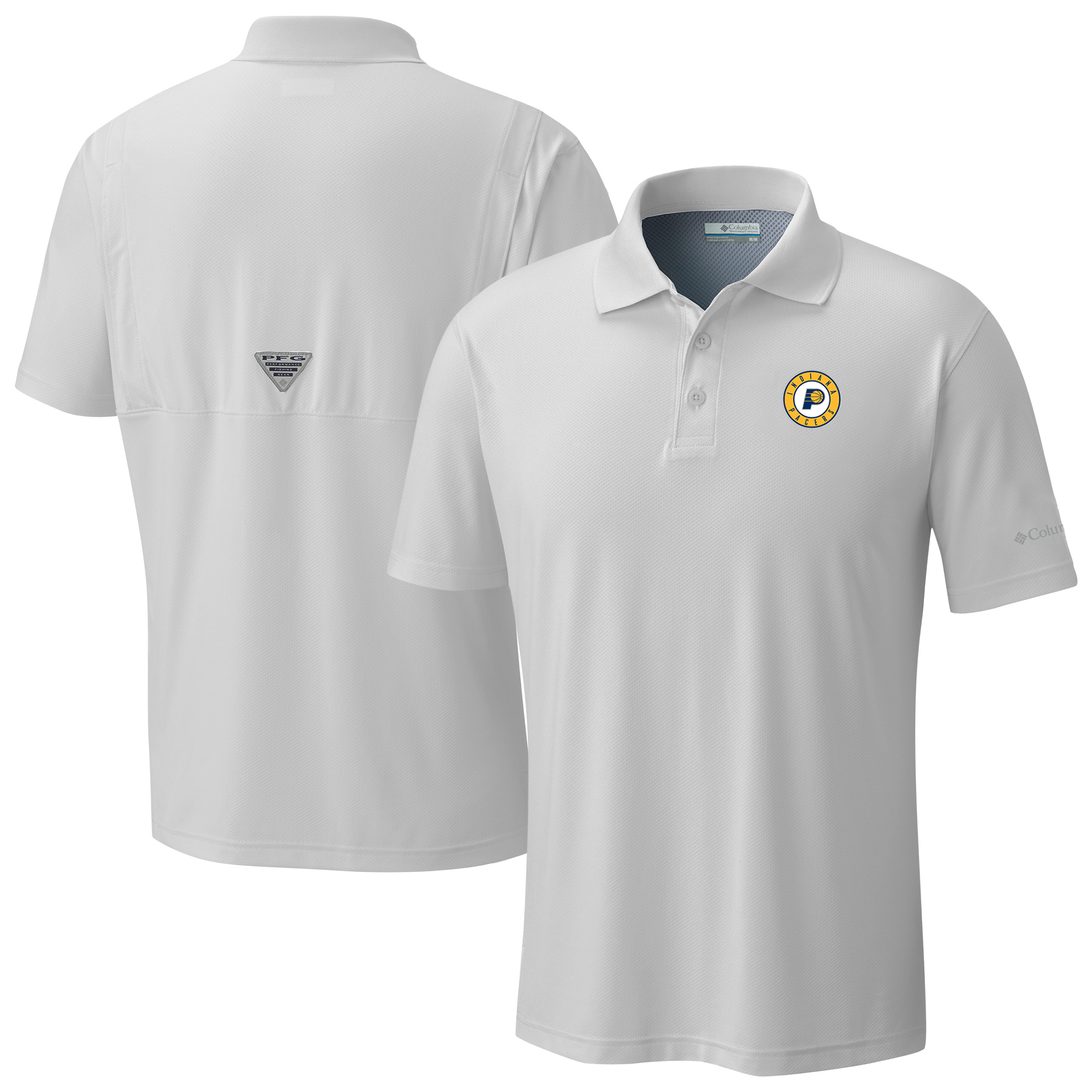 Men's Columbia  White Indiana Pacers Low Drag Offshore Polo