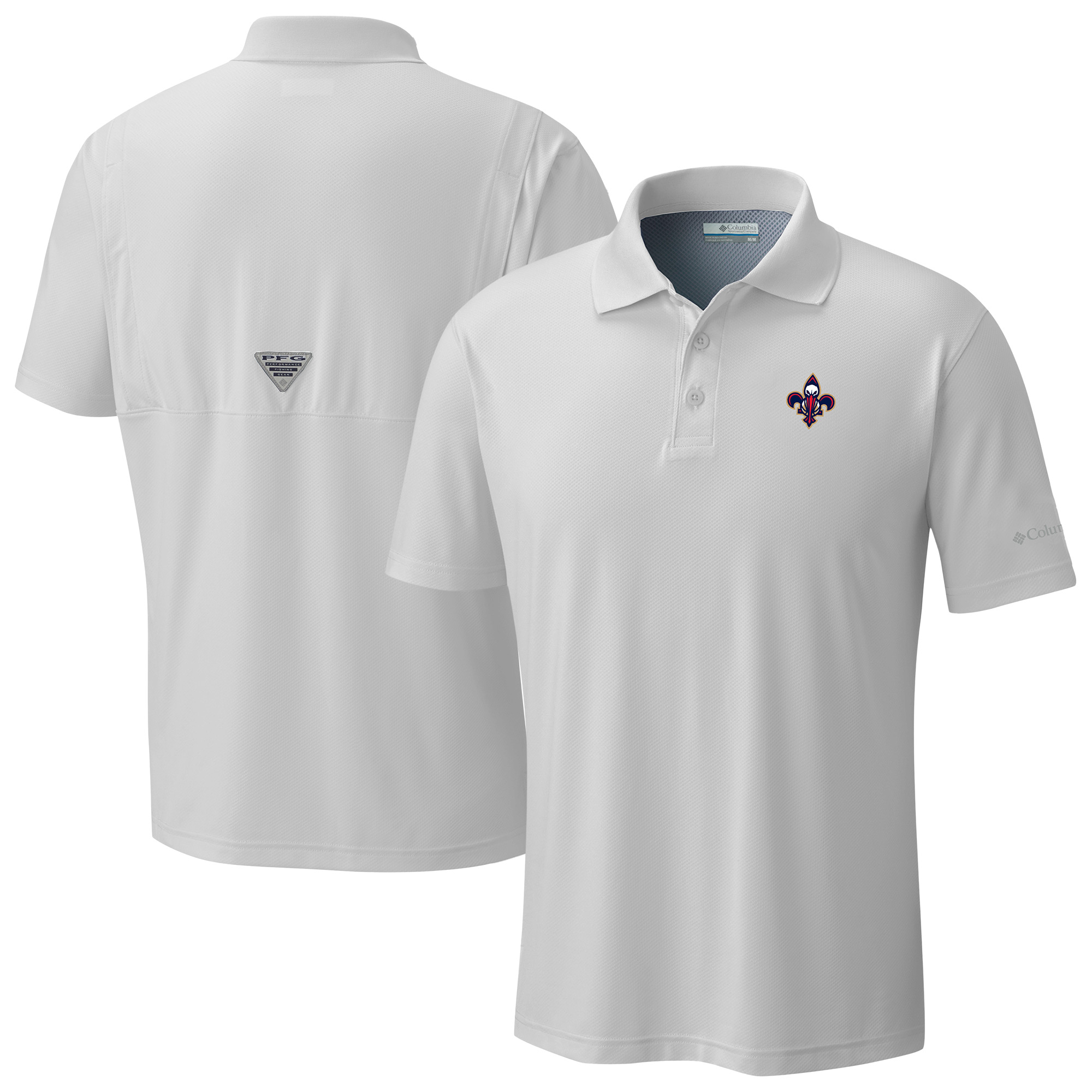 Men's Columbia White New Orleans Pelicans Low Drag Offshore Polo