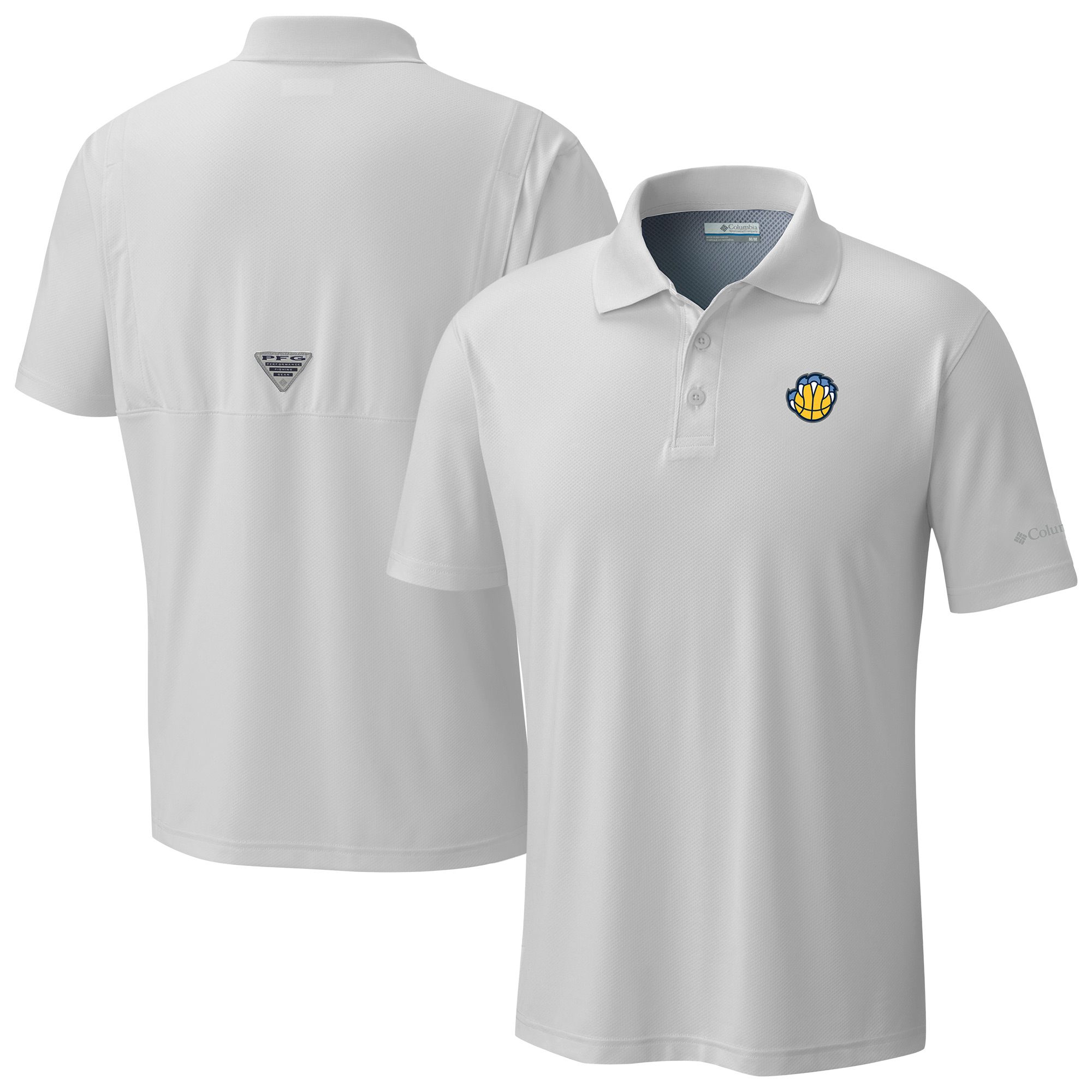 Men's Columbia White Memphis Grizzlies Low Drag Offshore Polo