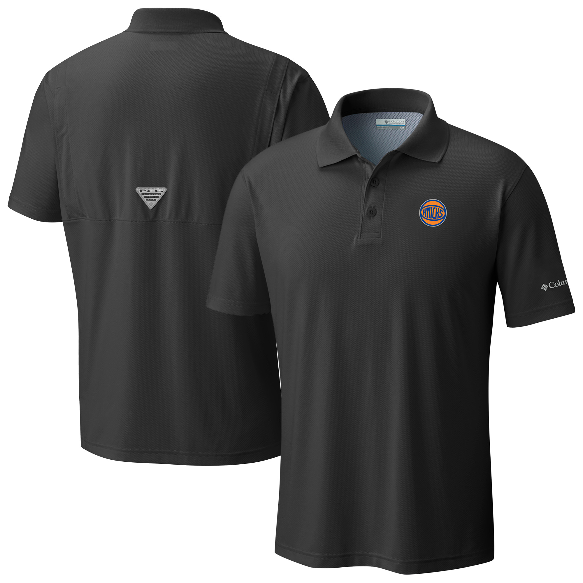 Men's Columbia Black New York Knicks Low Drag Offshore Polo