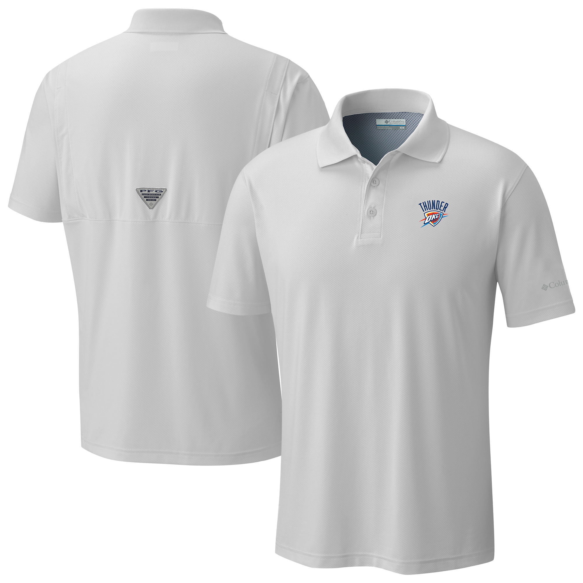 Men's Columbia White Oklahoma City Thunder Low Drag Offshore Polo