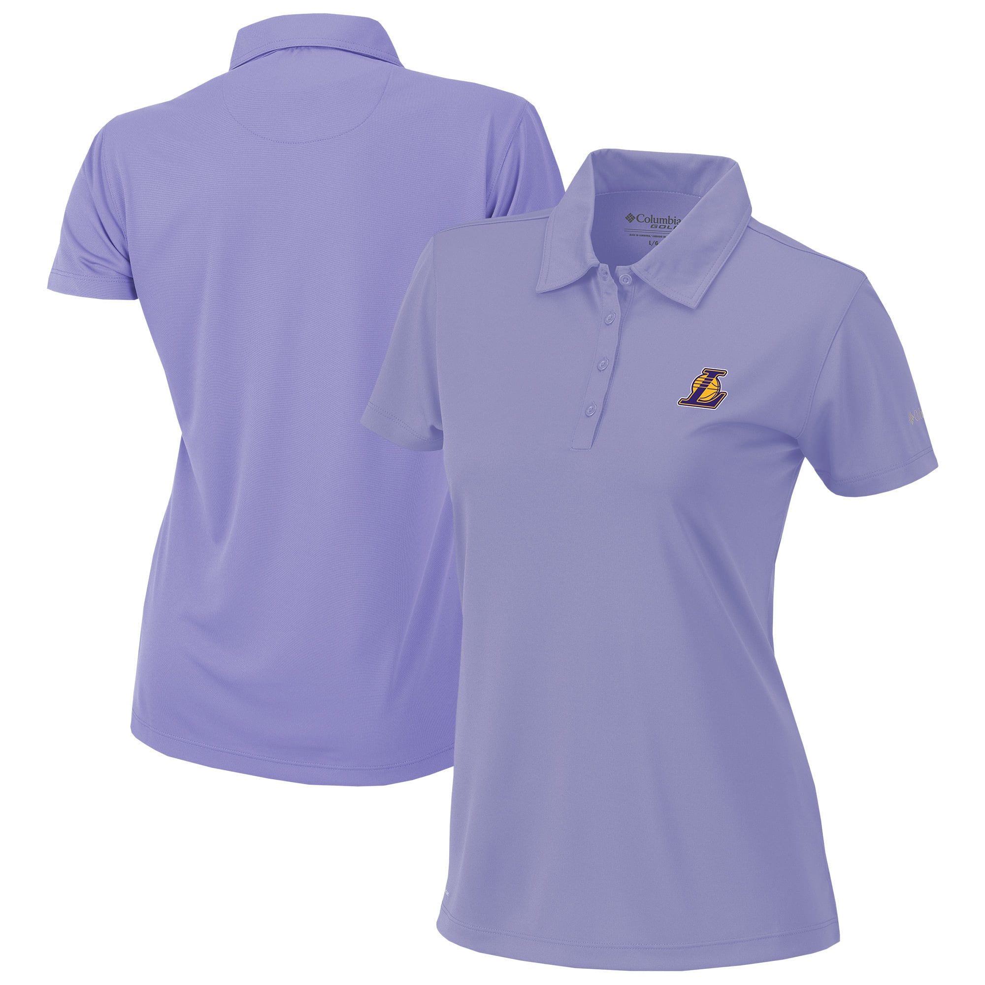 Women's Columbia Purple Los Angeles Lakers Omni-Wick Birdie Polo