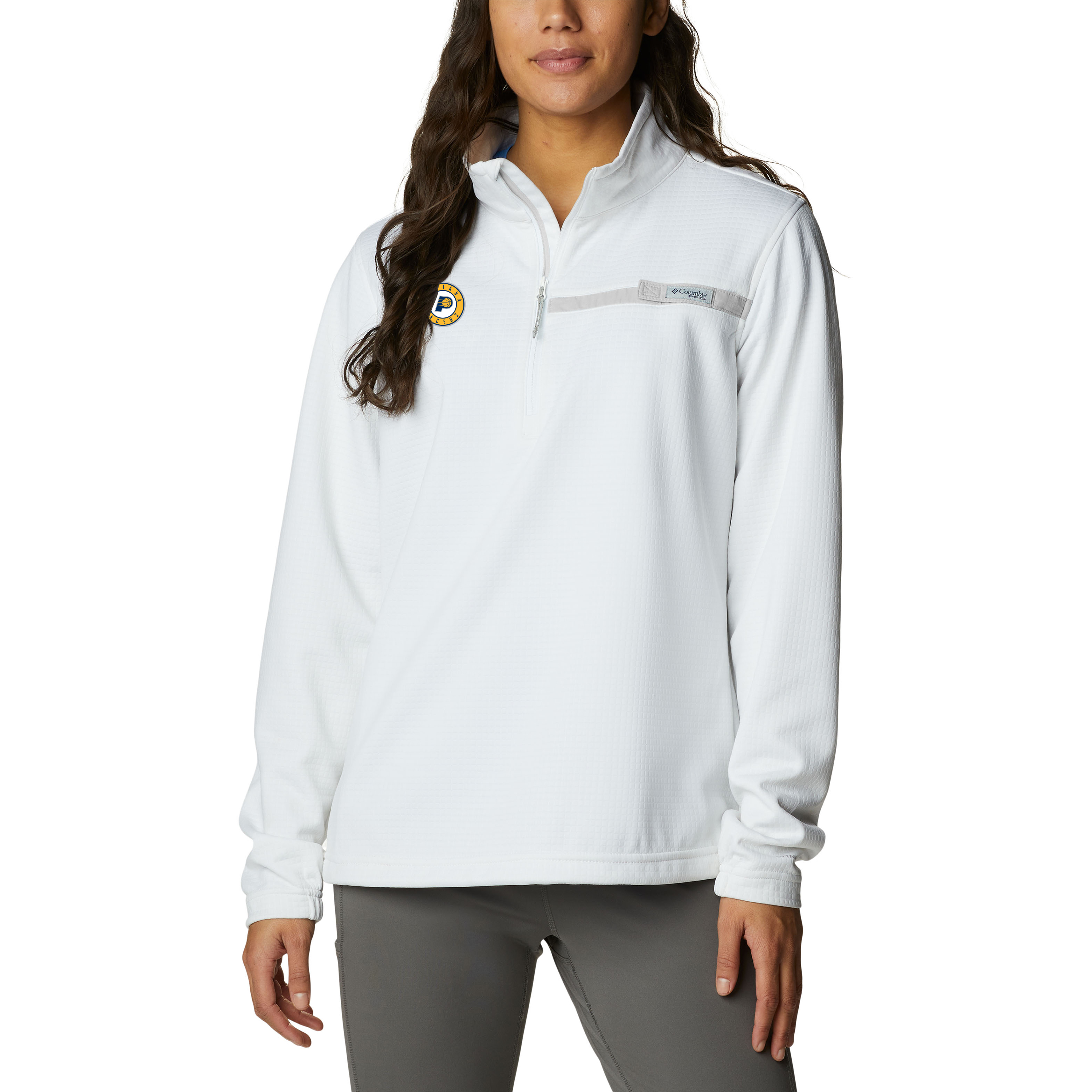 Women’s Columbia White Indiana Pacers Skiff Guide Fleece Women’s Columbia White Indiana Pacers Skiff Guide Fleece