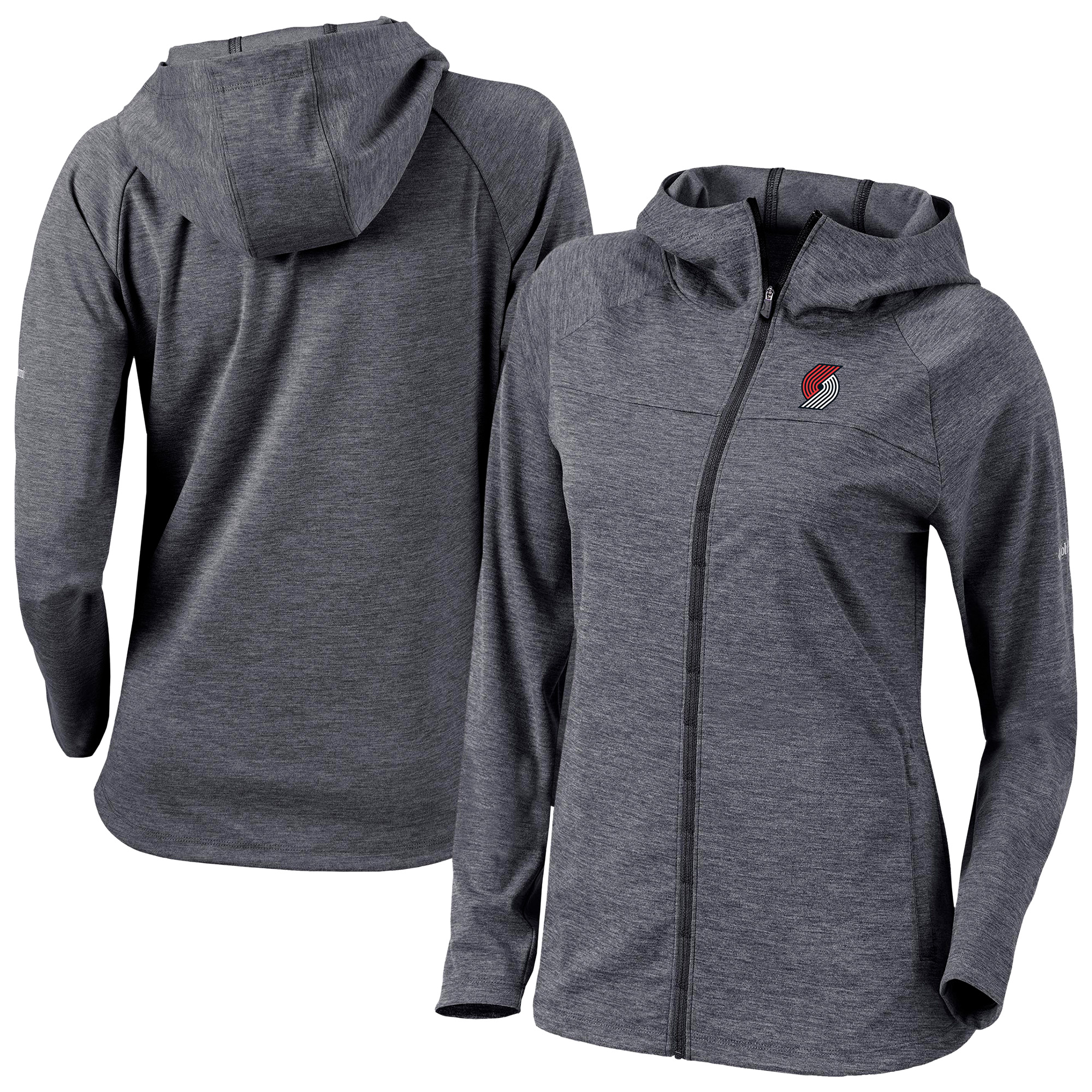 Women's Columbia Black Portland Trail Blazers Omni-Wick Half Shot Full-Zip Hoodie