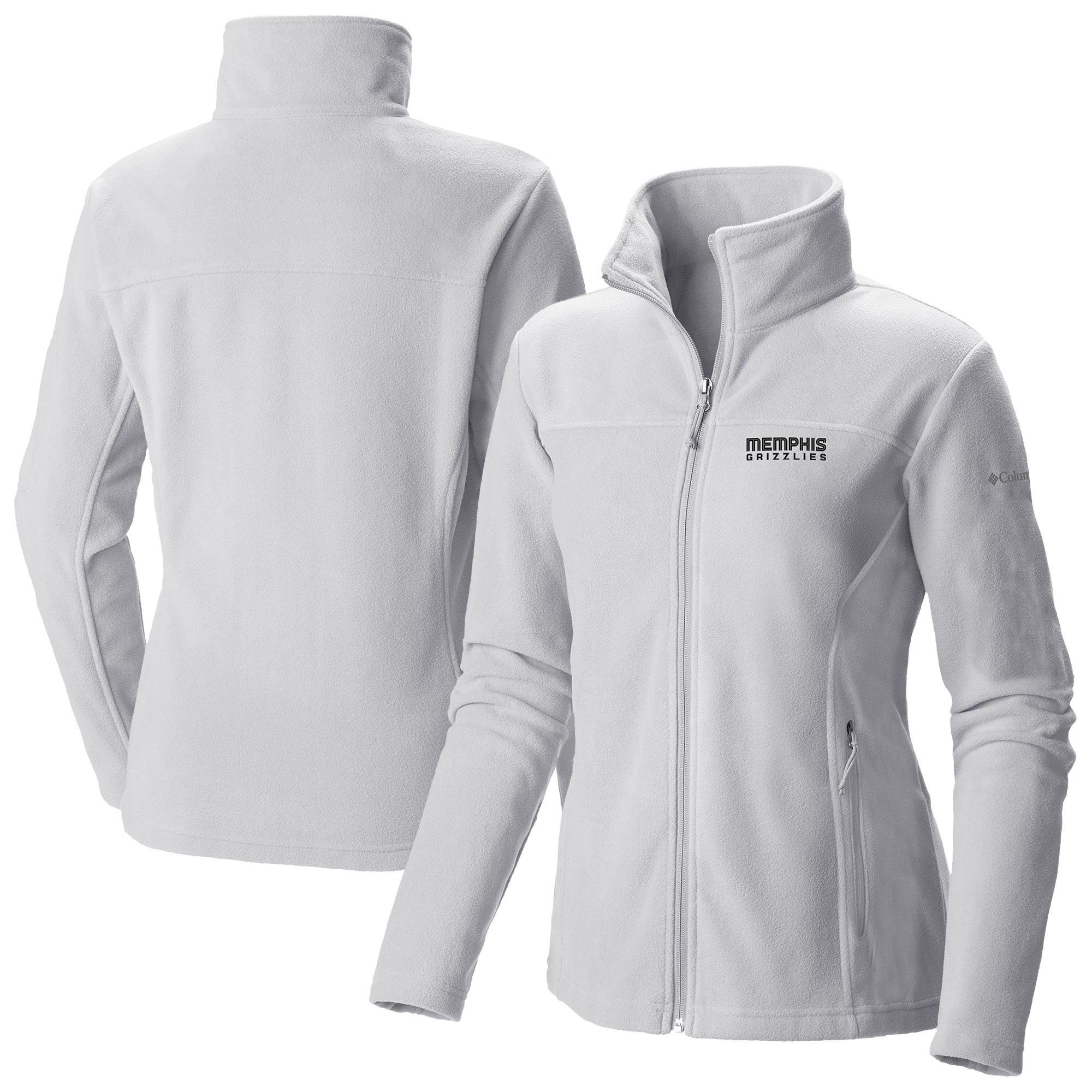 Women's Columbia White Memphis Grizzlies Give & Go II Fleece Full-Zip Jacket