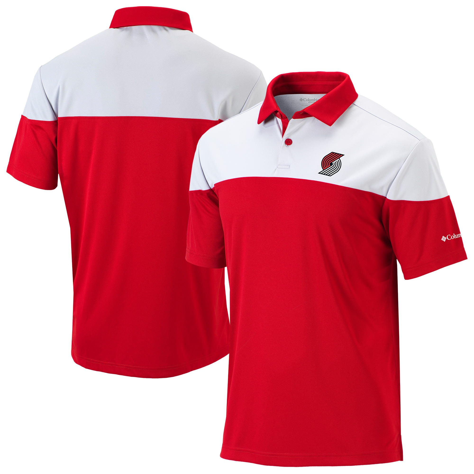 Men's Columbia Red Portland Trail Blazers Omni-Wick Best Ball Polo