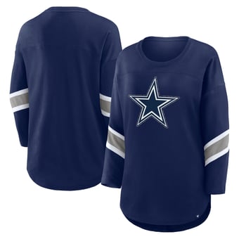 Women's Fanatics  Navy Dallas Cowboys Redzone Bling 3/4-Sleeve T-Shirt